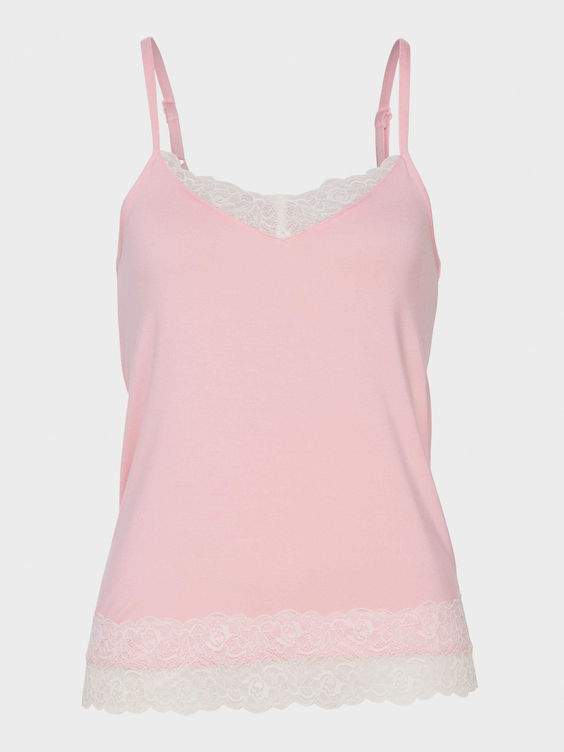 Pink Bamboo Jersey Lace Cami palepink