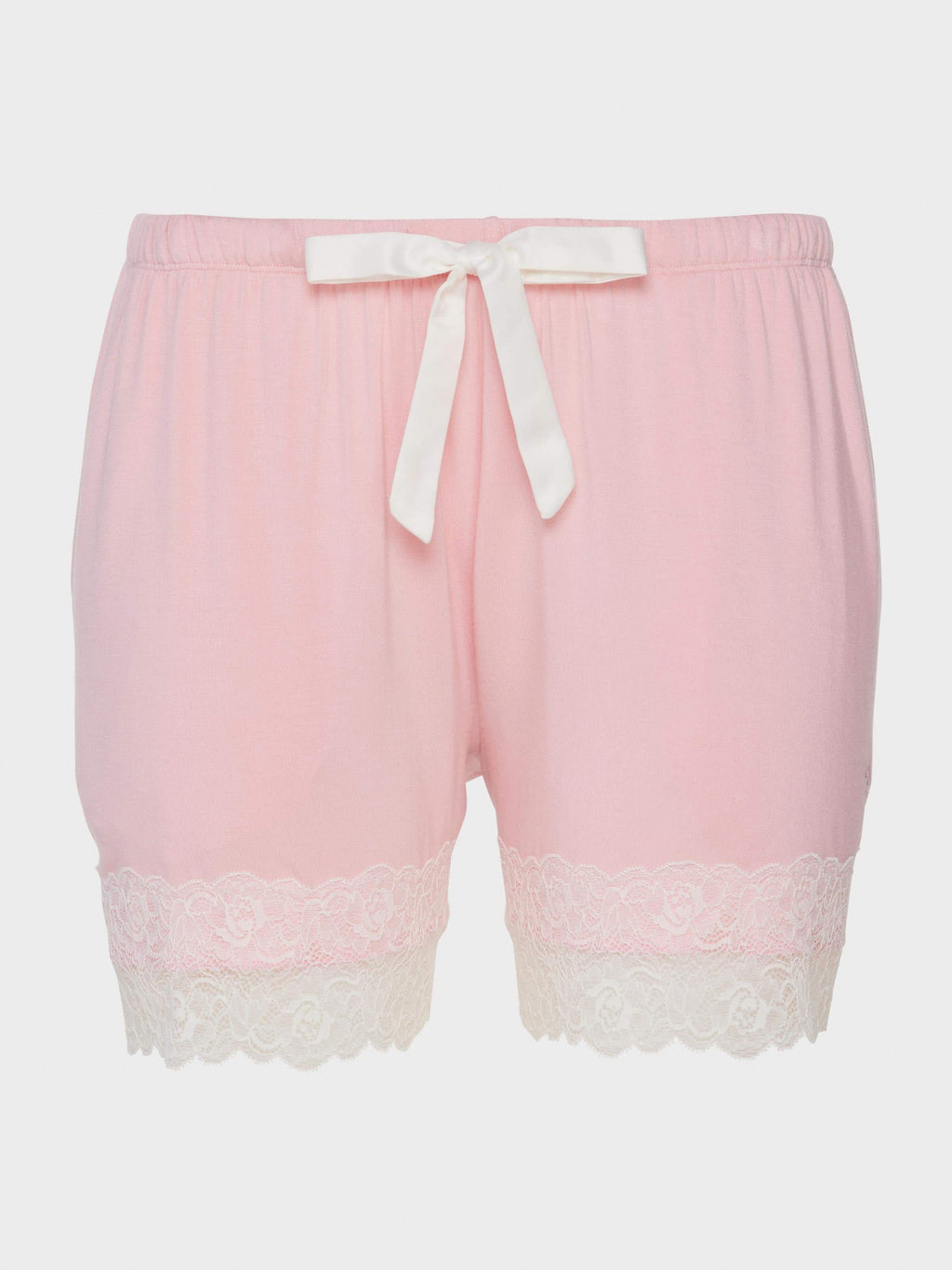 Pink Bamboo Jersey Lace Mid Short palepink