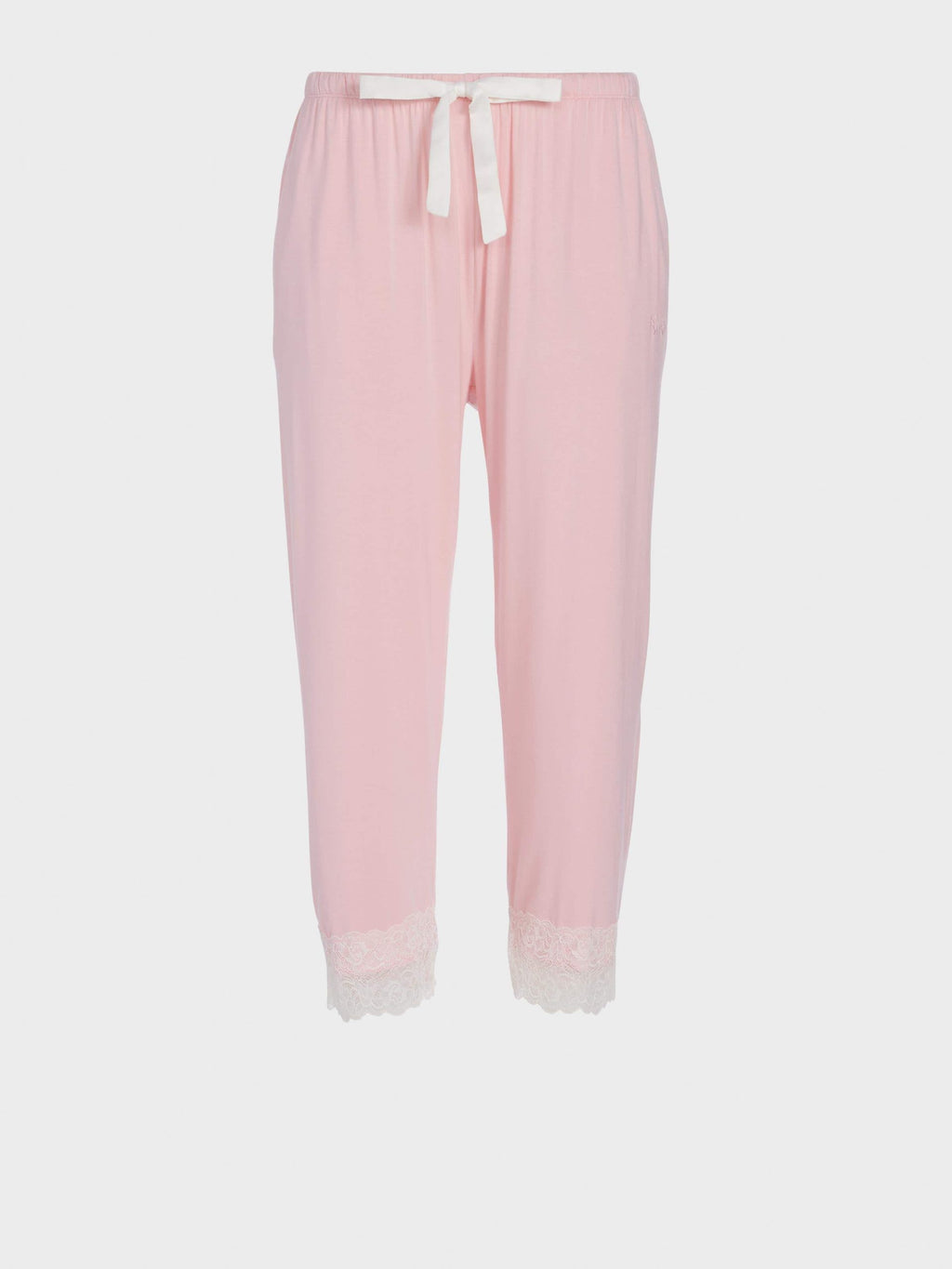 Pink Bamboo Jersey Lace 3/4 Pj Pant palepink