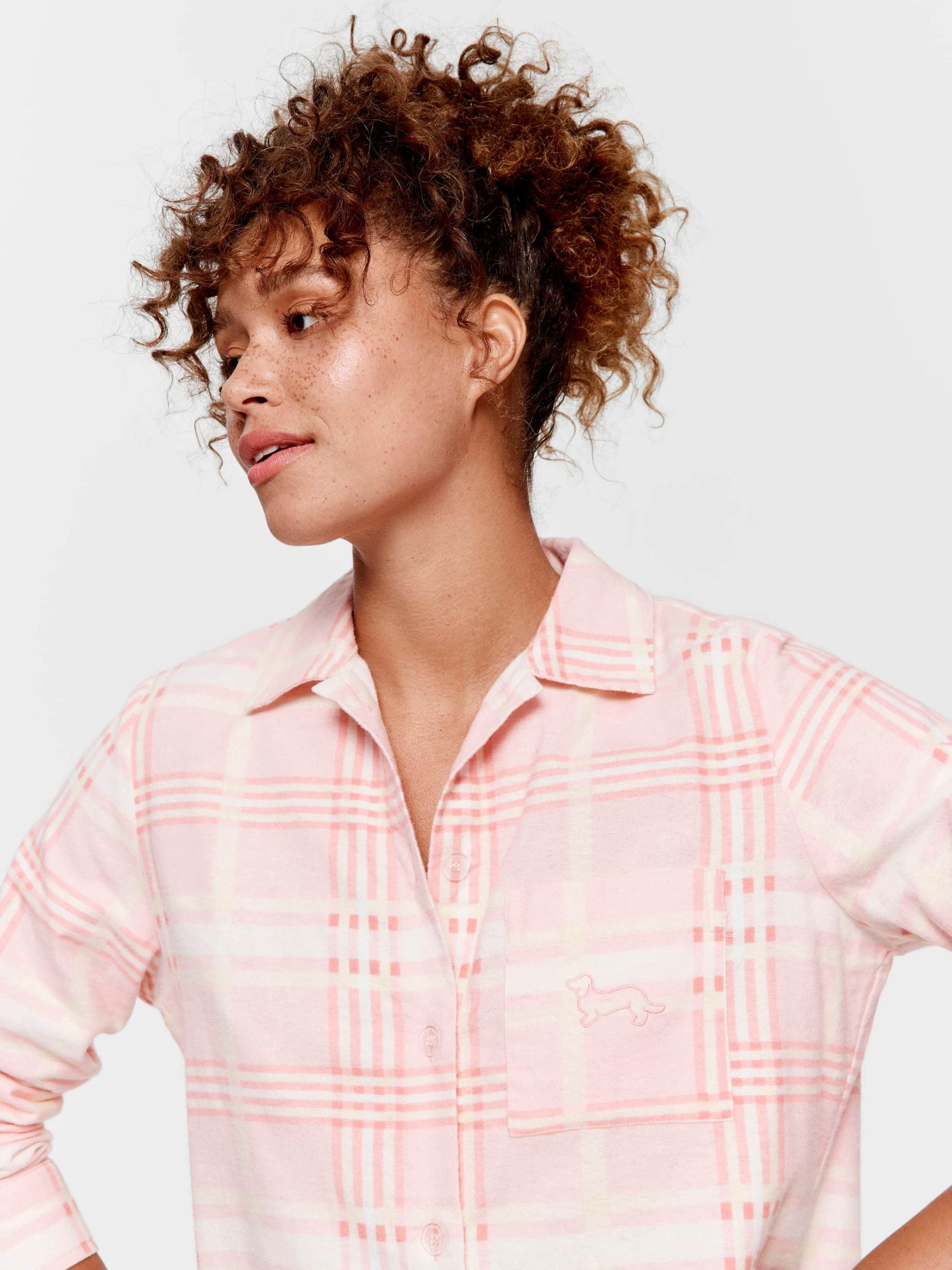 Pink Check Flannelette Nightshirt multi