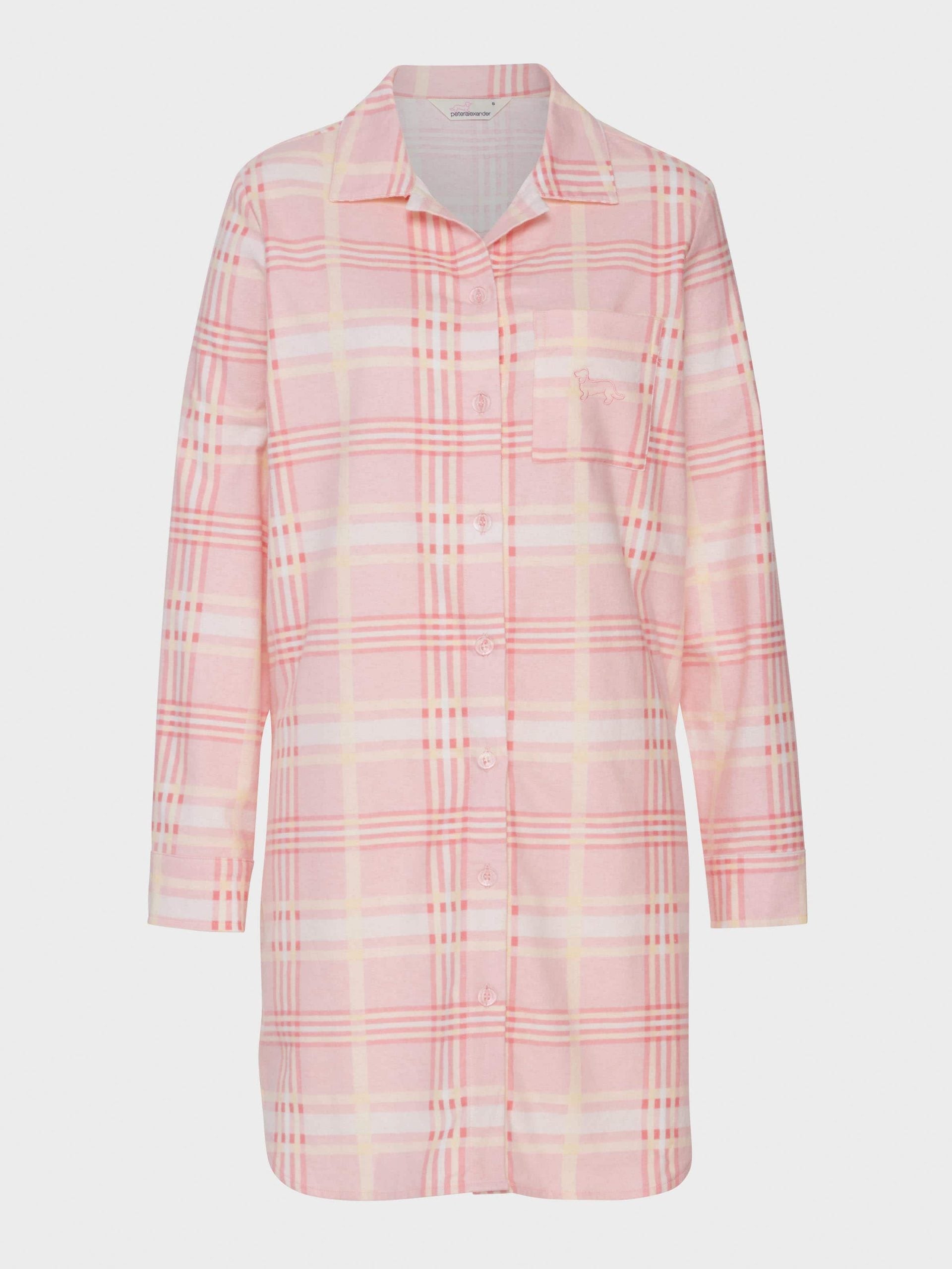 Pink Check Flannelette Nightshirt multi