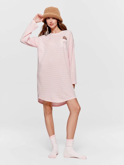 Waffle Stripe Sleepy Bear Nightie multi