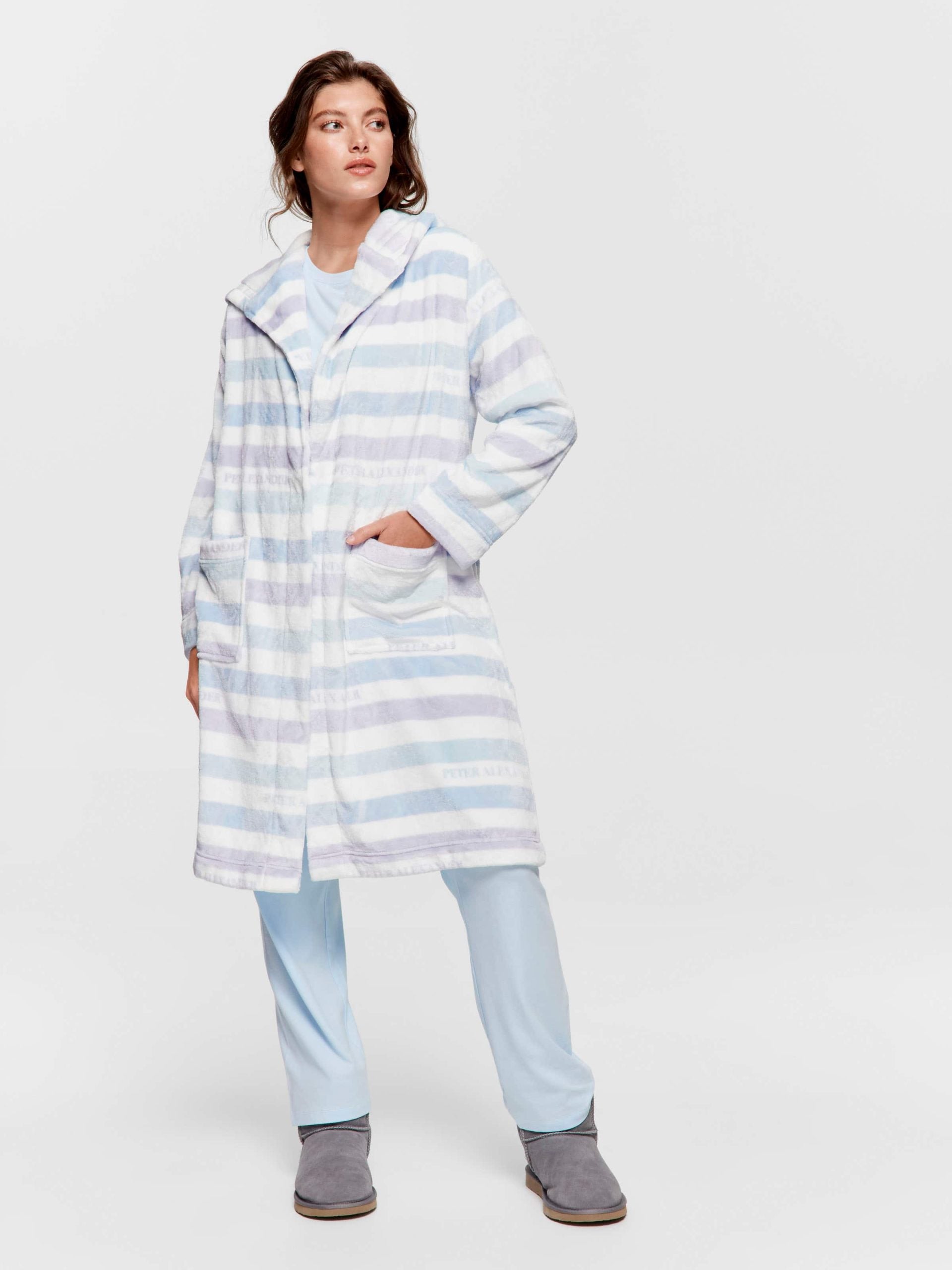 P.A. Branded Stripe Hooded Gown multi