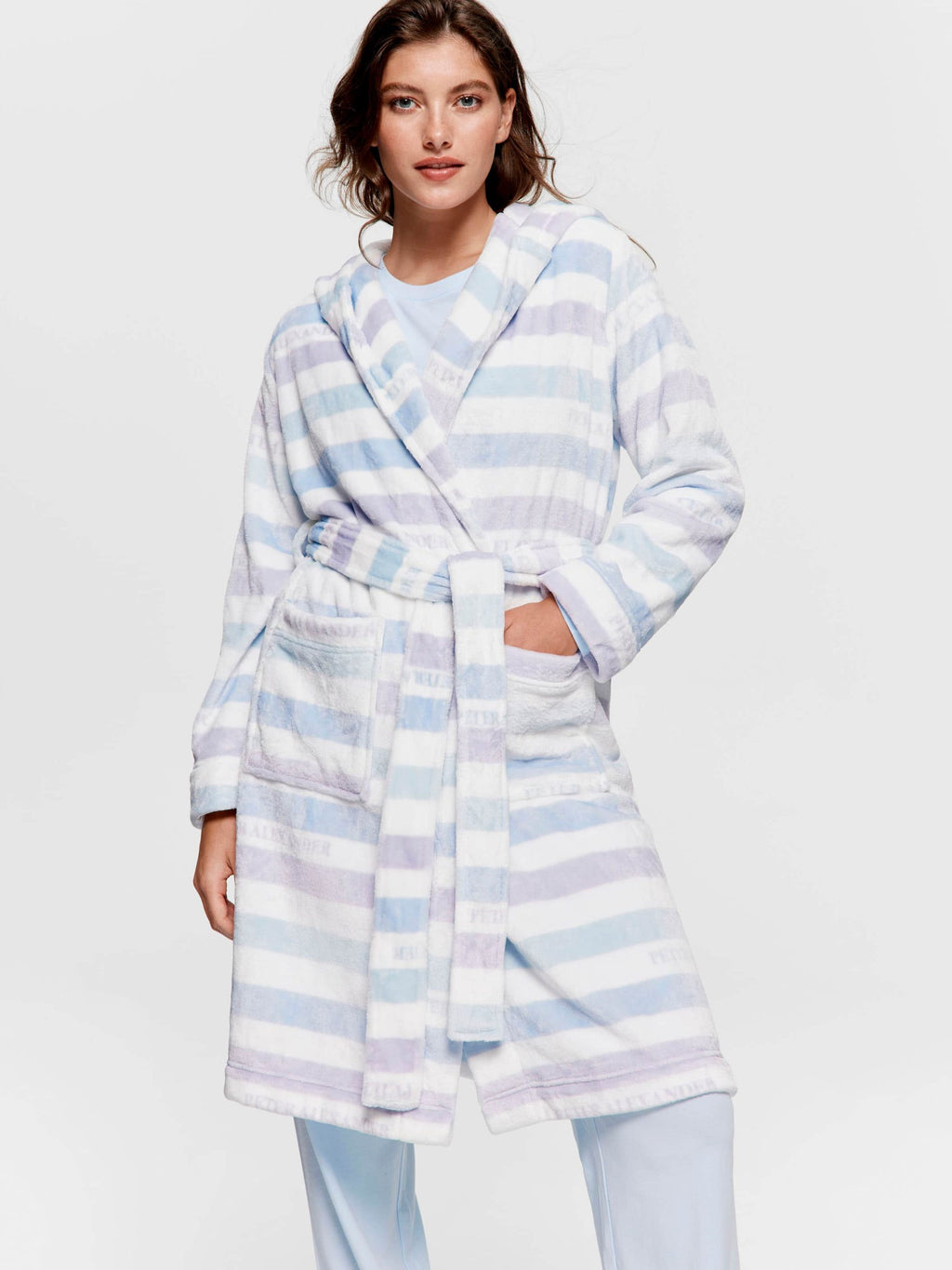 P.A. Branded Stripe Hooded Gown multi