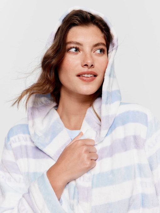 P.A. Branded Stripe Hooded Gown multi