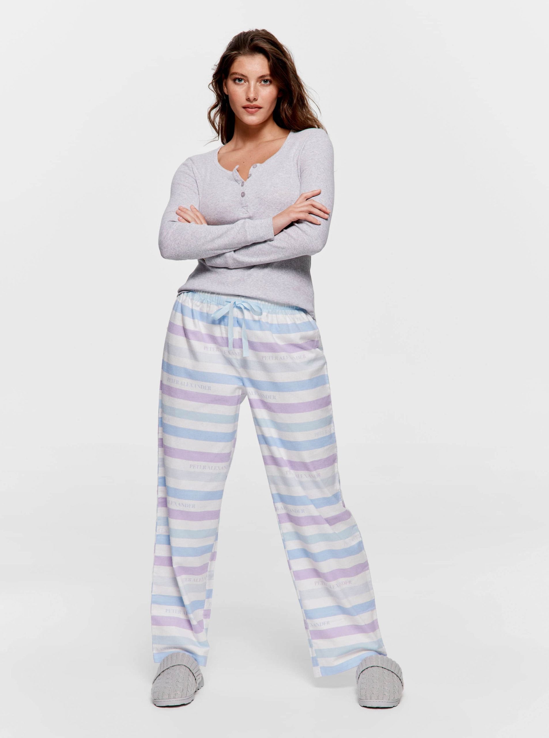Blue Branded Stripe Classic Flannelette Pj Pant multi