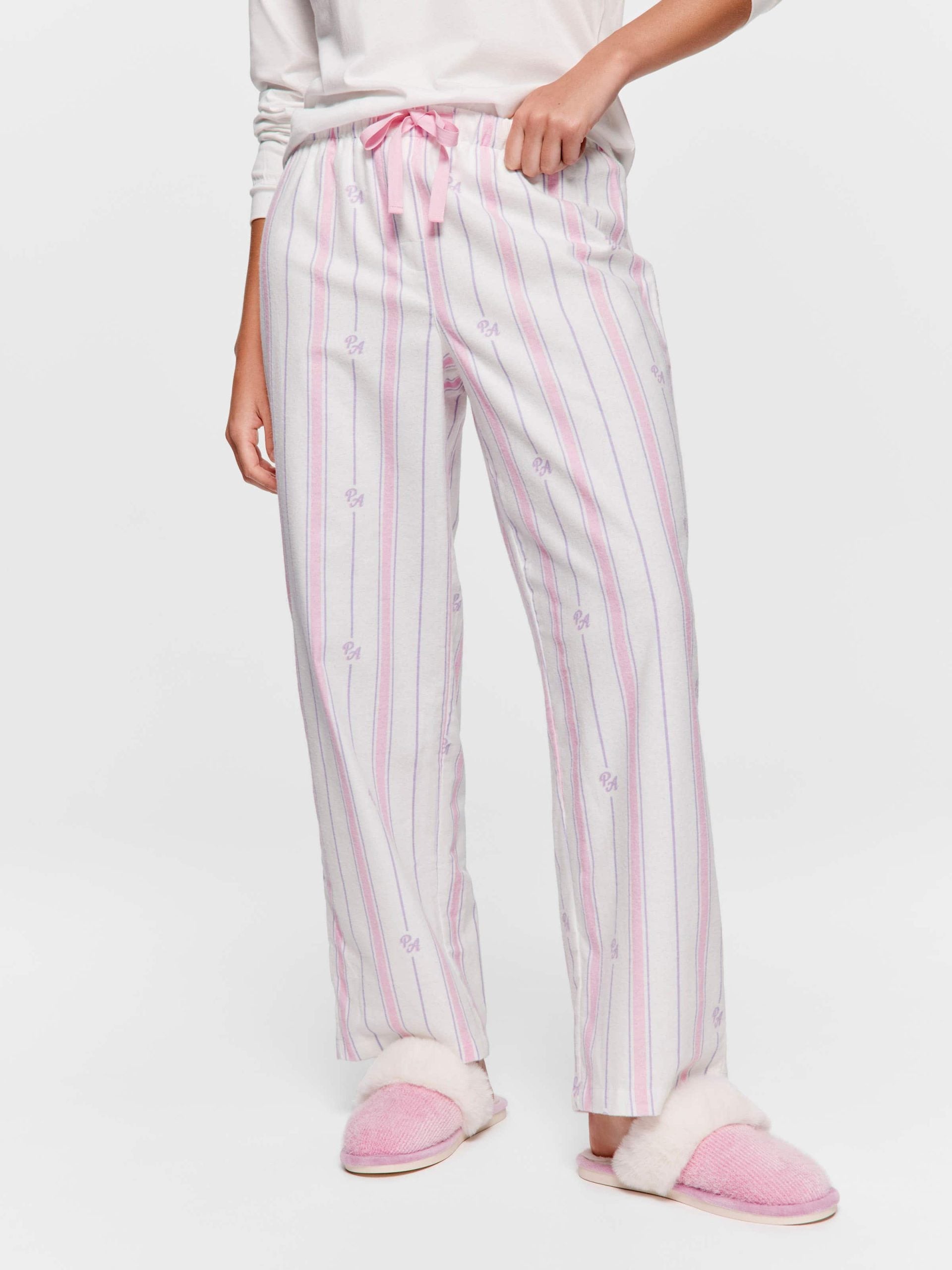 P.A. Pink & Lilac Stripe Classic Flannelette Pj Pant multi