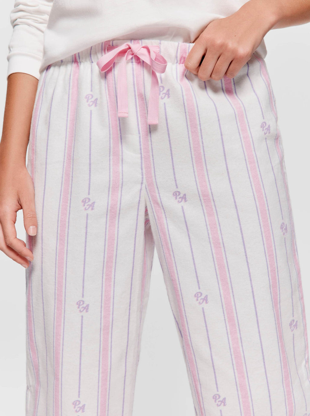 P.A. Pink & Lilac Stripe Classic Flannelette Pj Pant multi