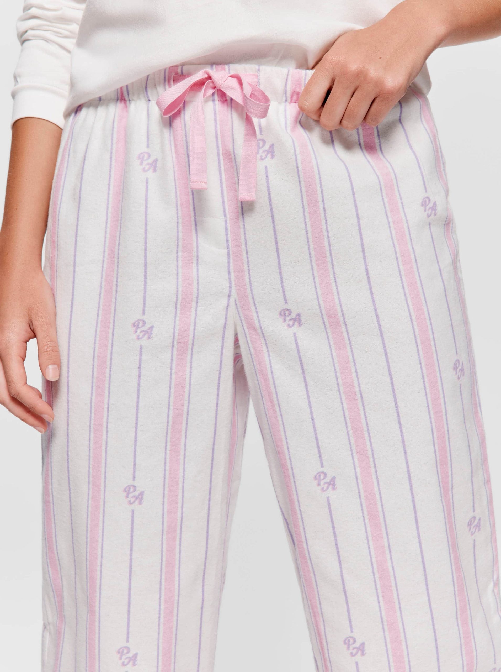 P.A. Pink & Lilac Stripe Classic Flannelette Pj Pant multi