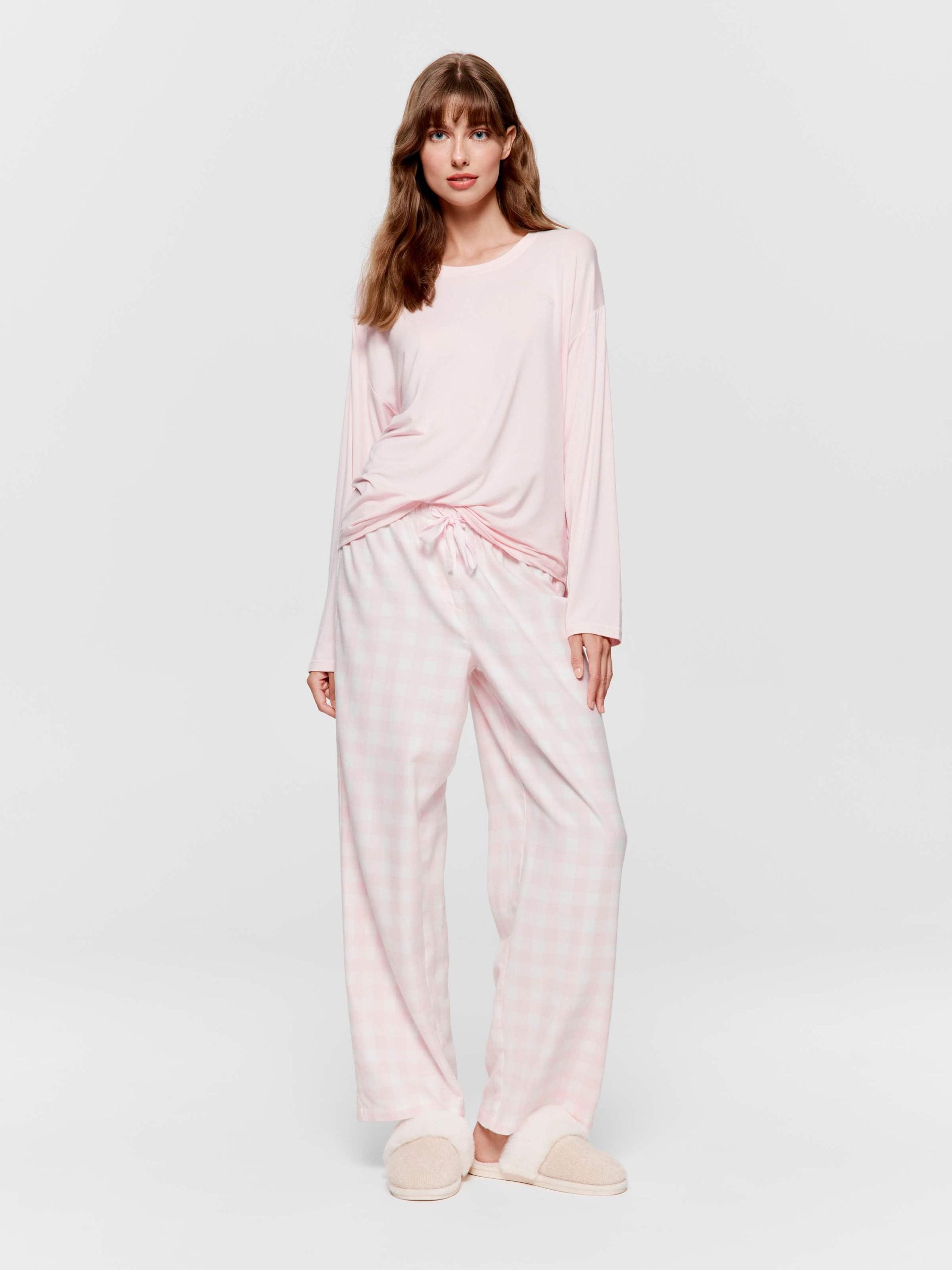 Pink Gingham Classic Flannelette Pj Pant multi