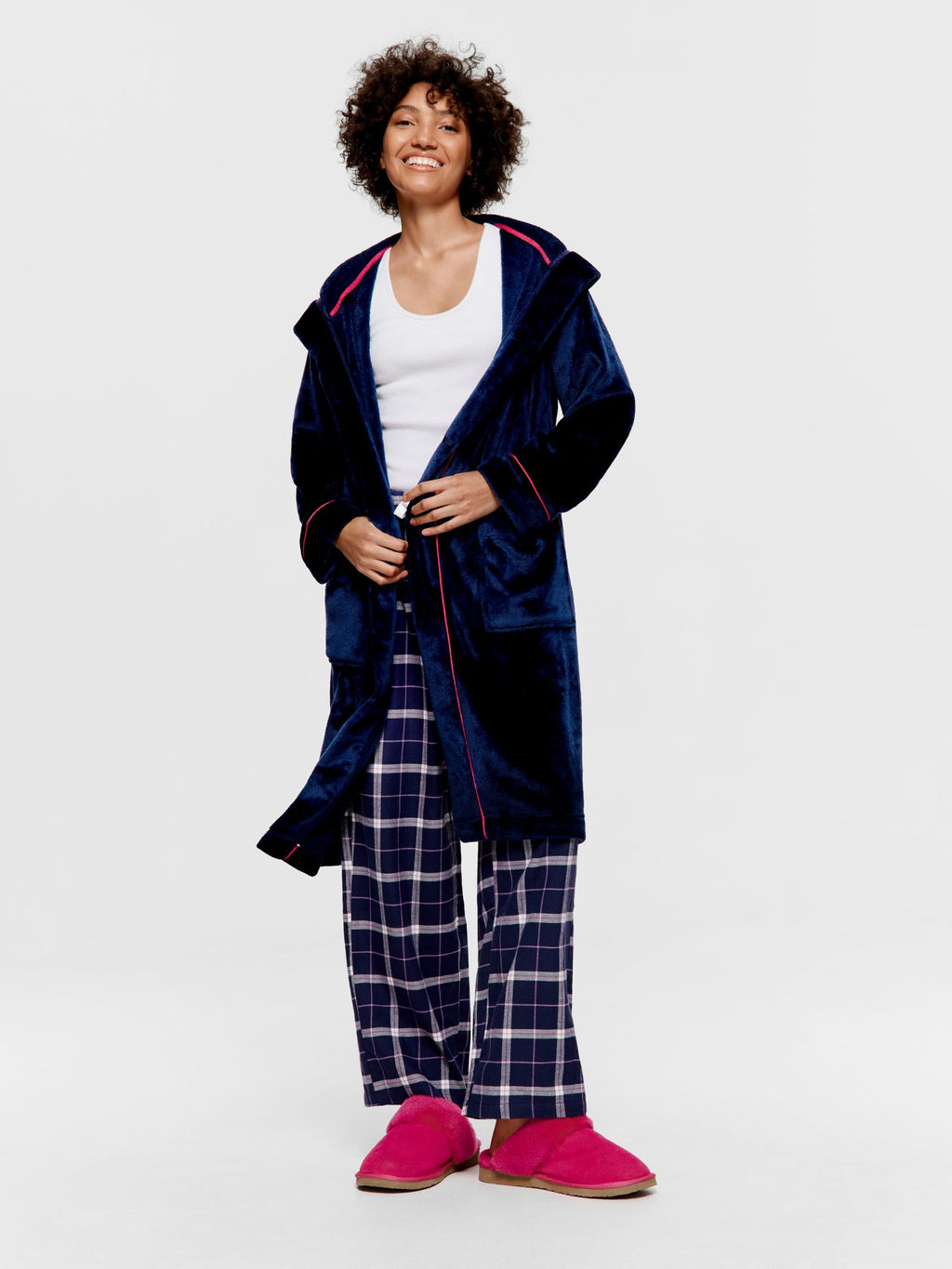 Navy Hooded Gown multi