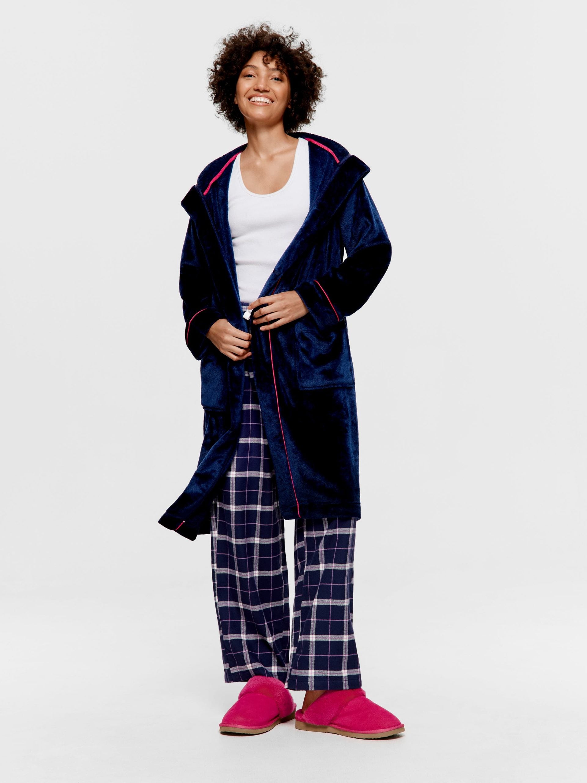 Navy Hooded Gown multi