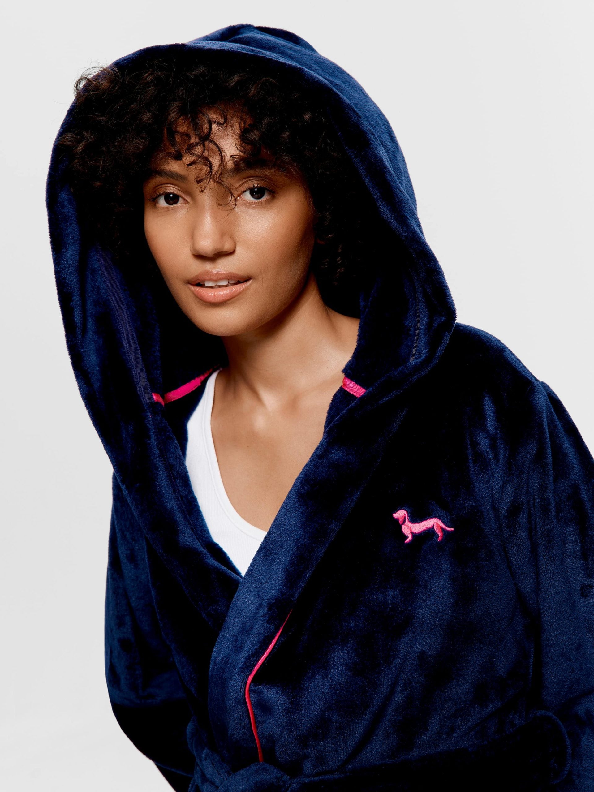Navy Hooded Gown multi