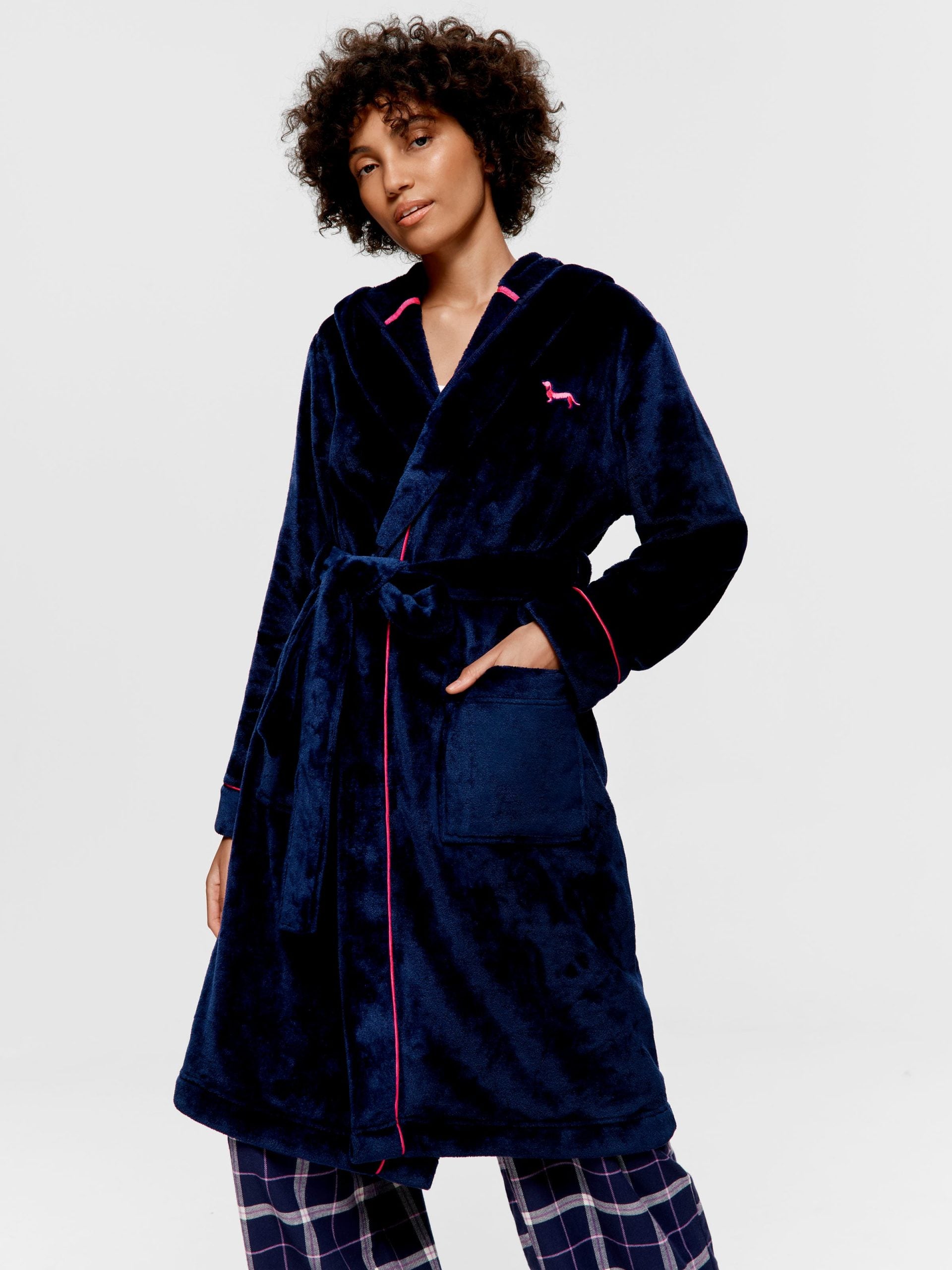 Navy Hooded Gown multi