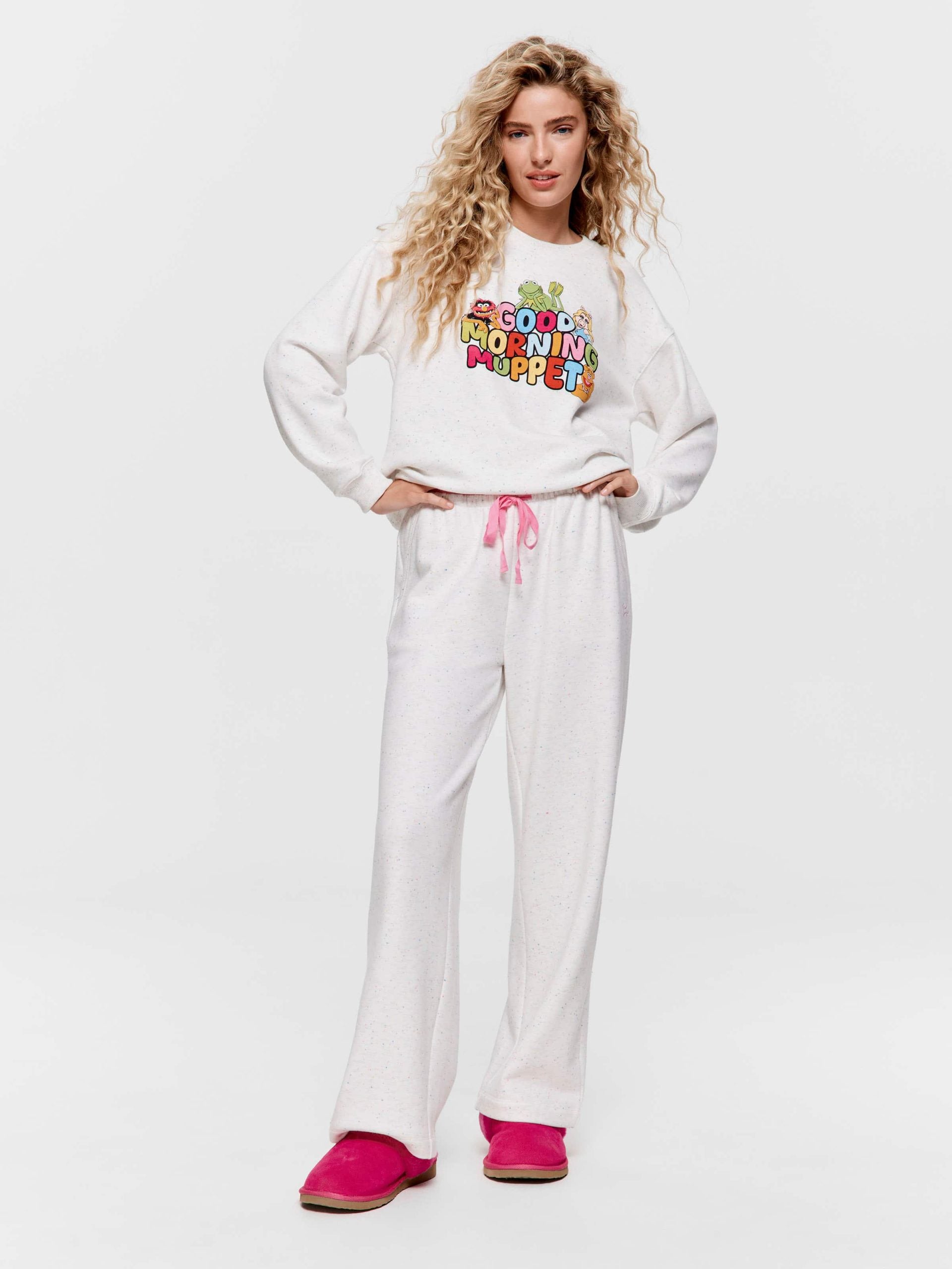 Speckle Fleece Wide Leg Pj Pant multi