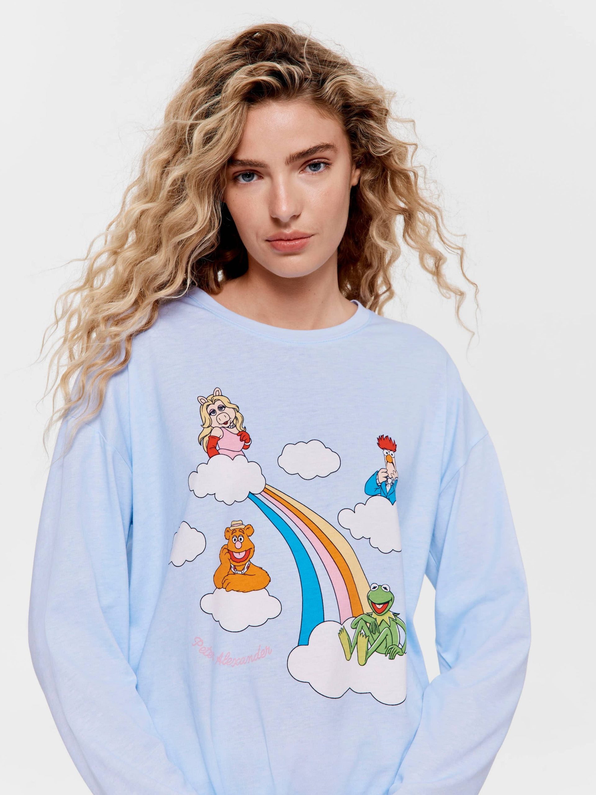 The Muppets Rainbow Character Long Sleeve Top blue