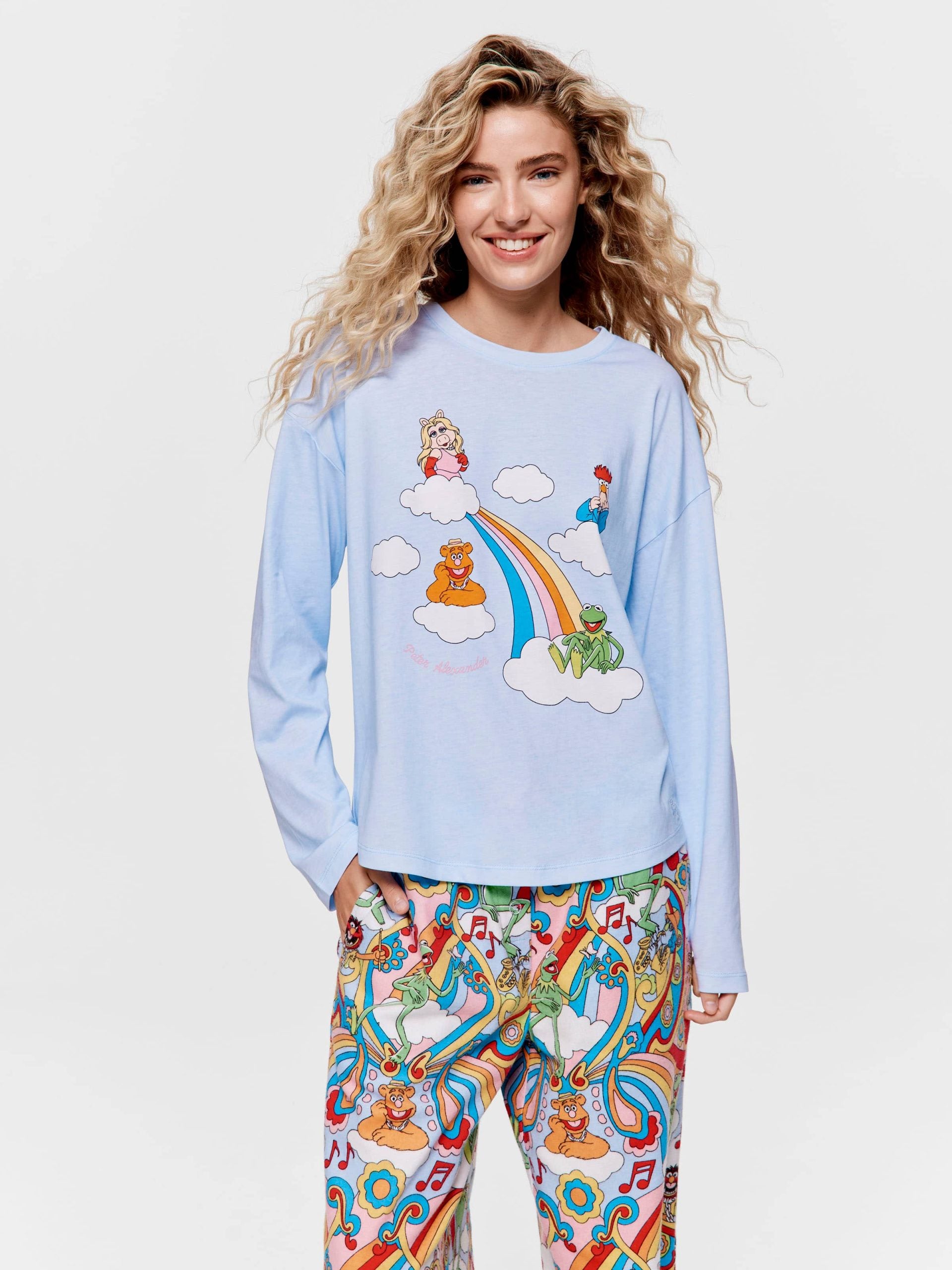 The Muppets Rainbow Character Long Sleeve Top blue
