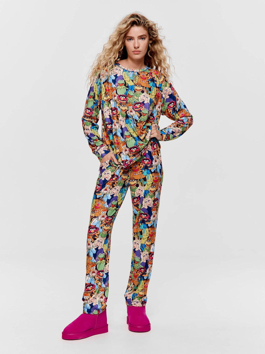 The Muppets Plush Long Pj Set multi
