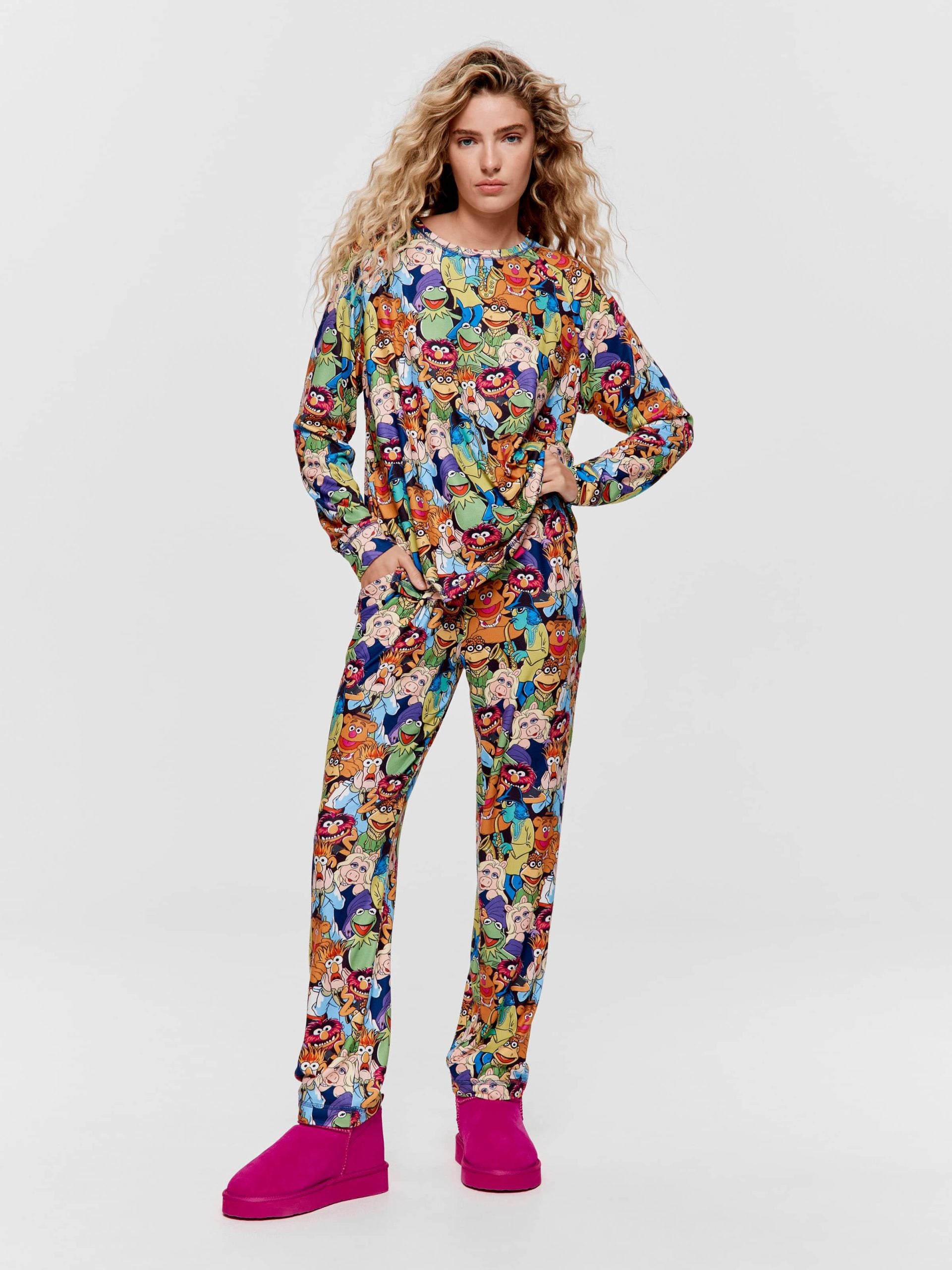 The Muppets Plush Long Pj Set multi