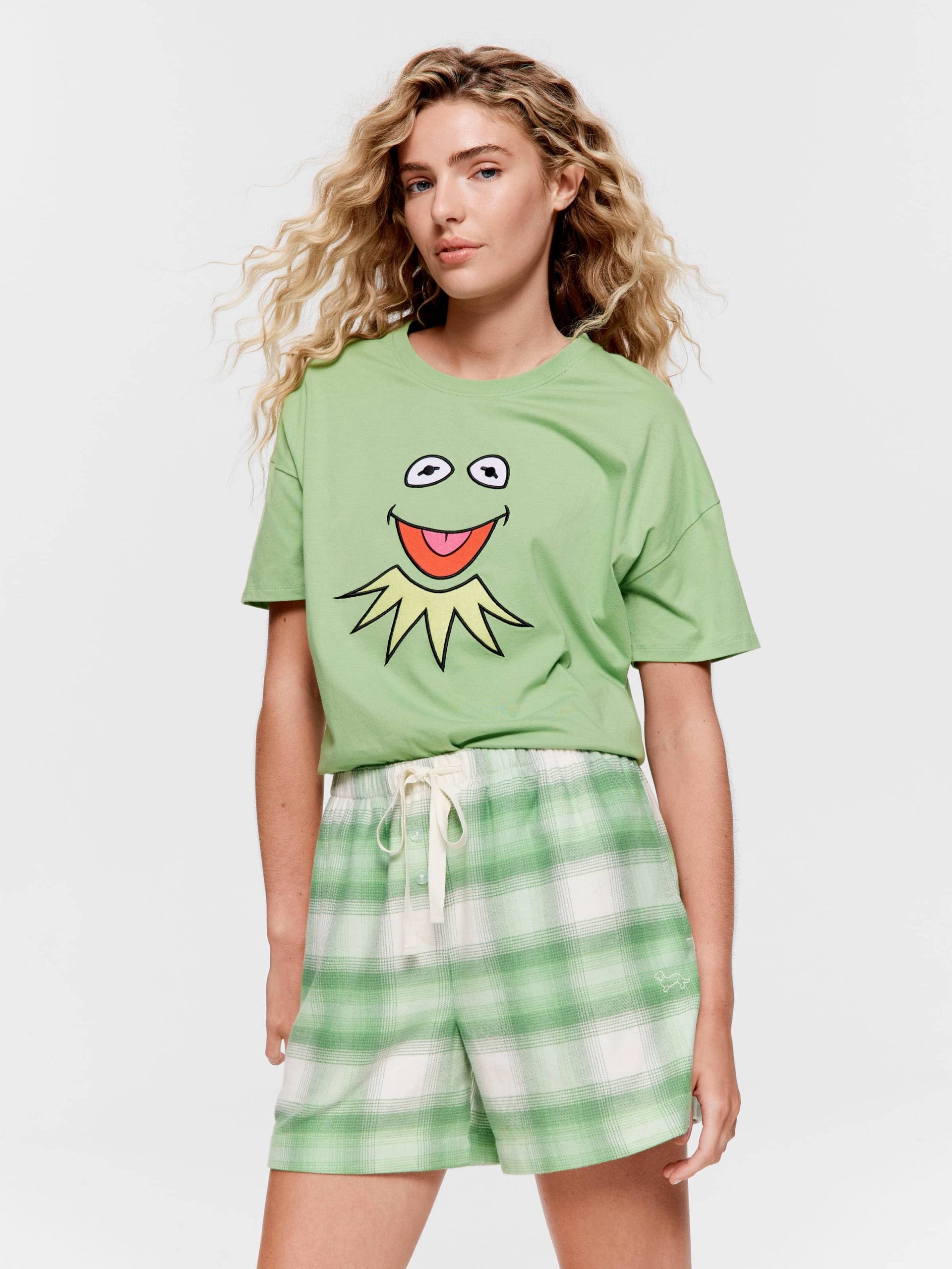 Green Check Flannelette Mid Short multi