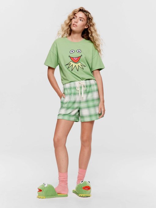 Green Check Flannelette Mid Short multi