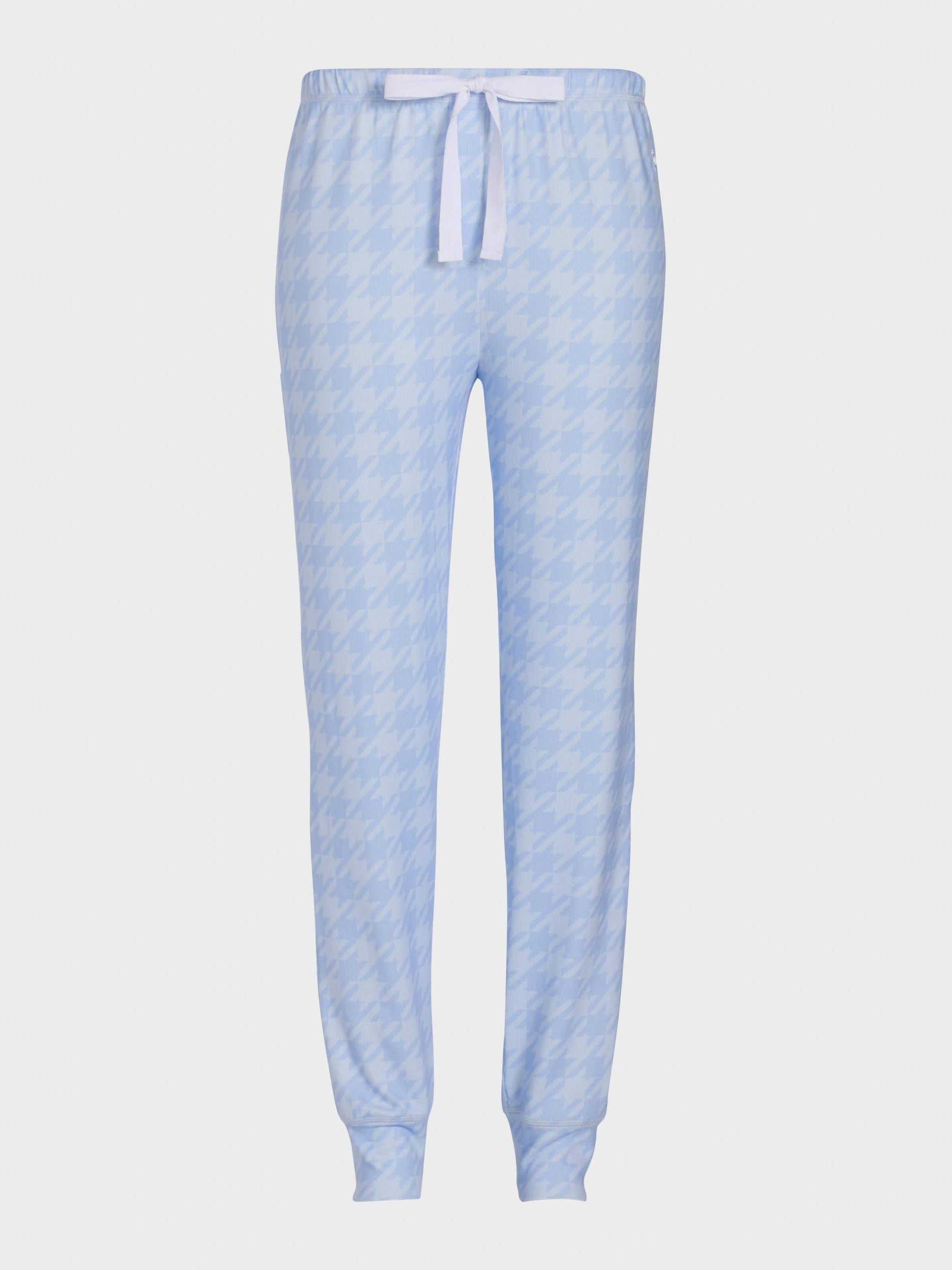 Houndstooth Plush Easy Pj Pant blue