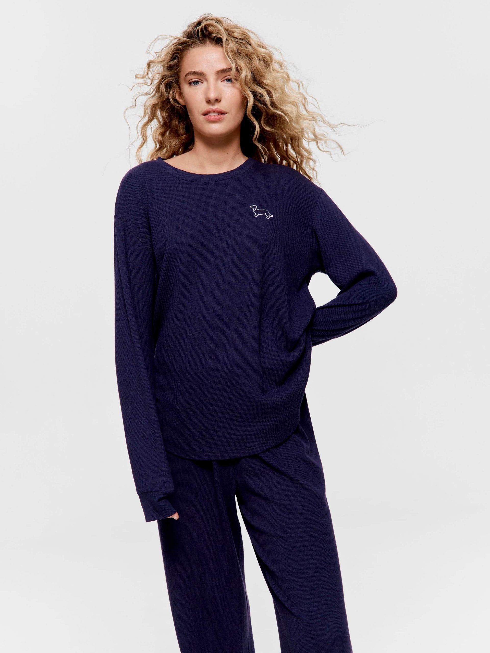 Navy Waffle Sweater navy