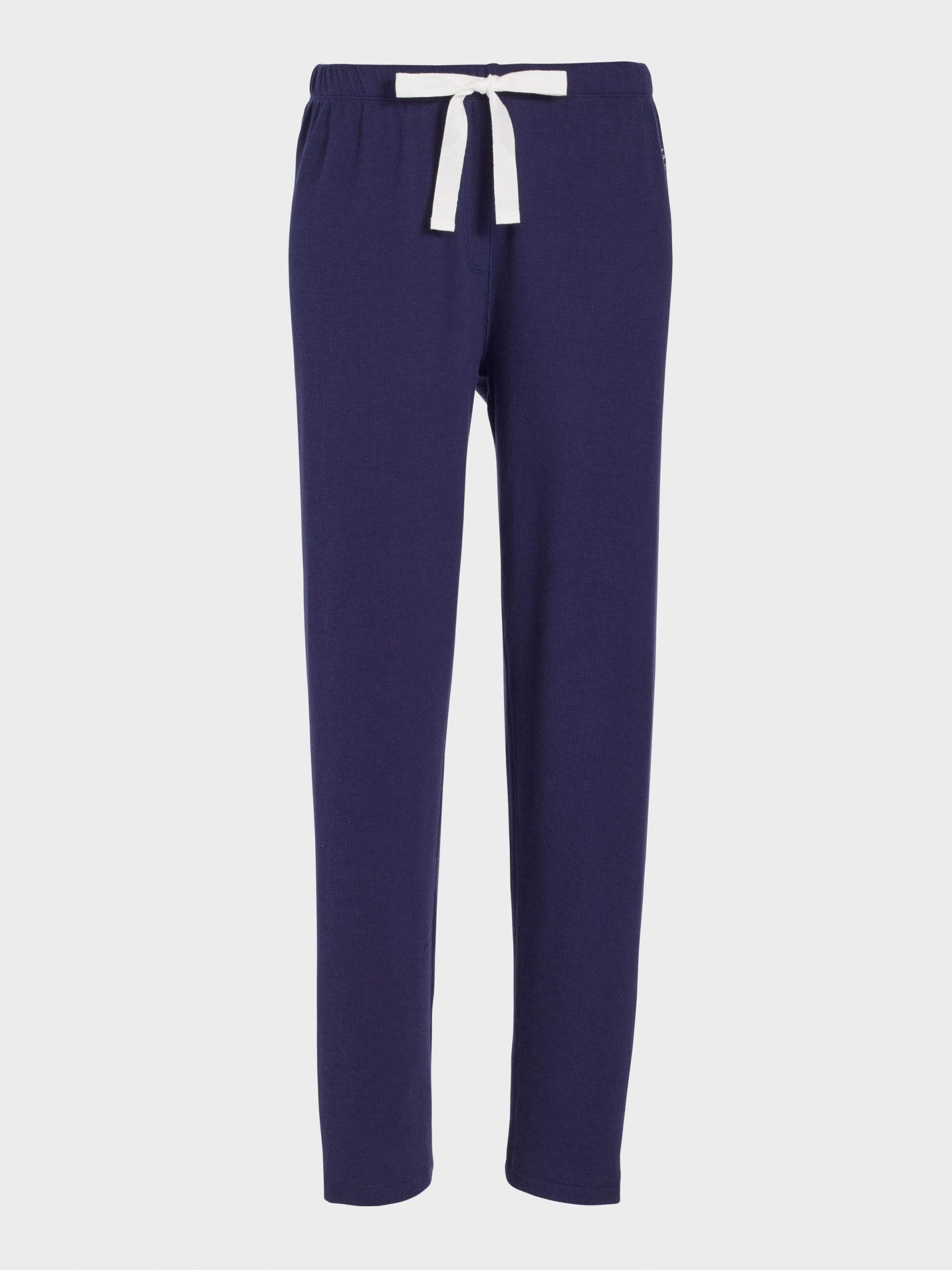Navy Waffle Straight Leg Pj Pant navy