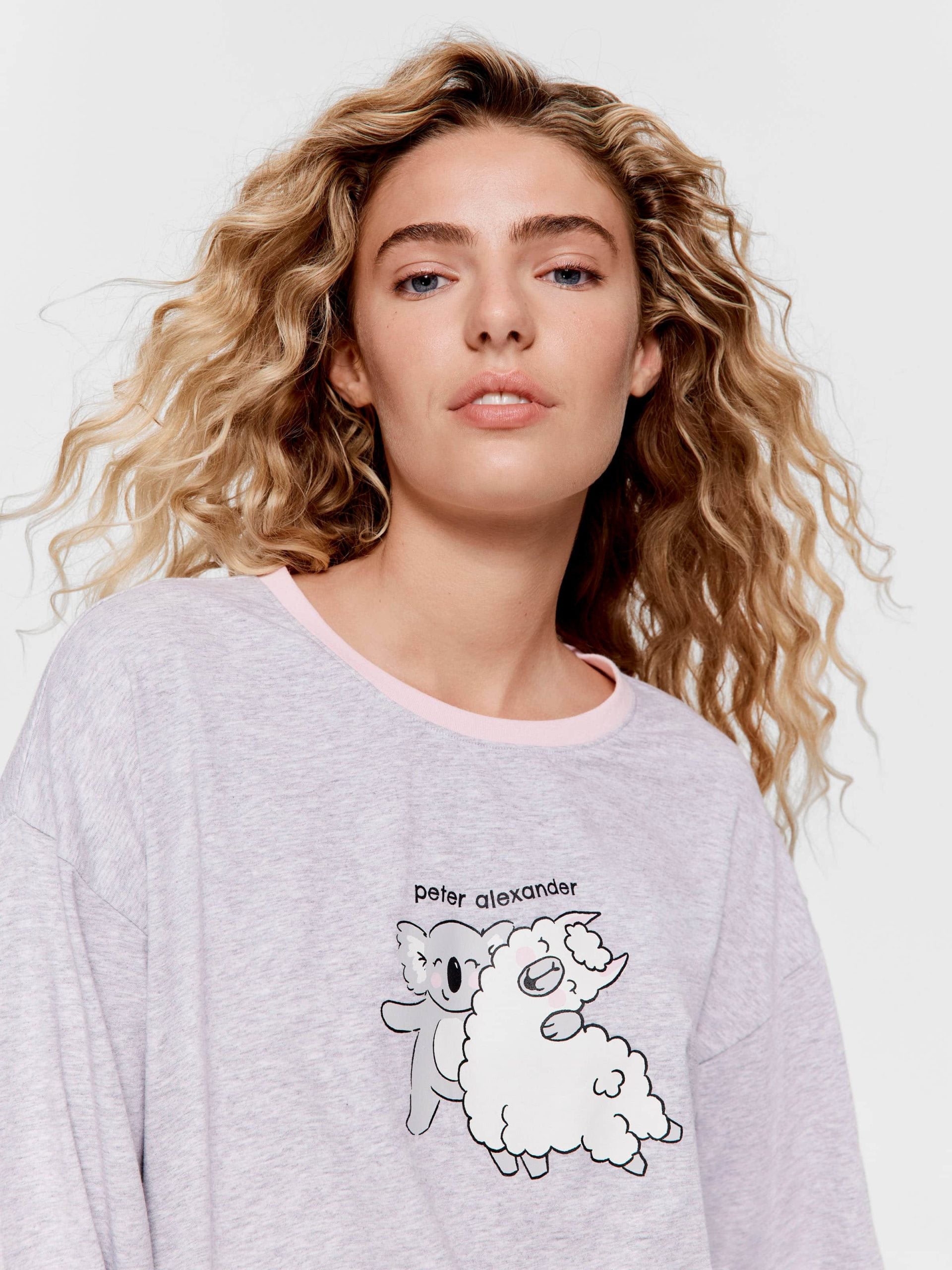 Koala & Llama Long Sleeve Top greymarle