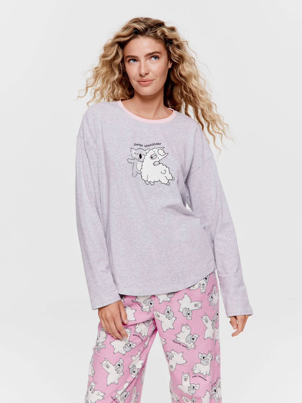 Koala & Llama Long Sleeve Top greymarle