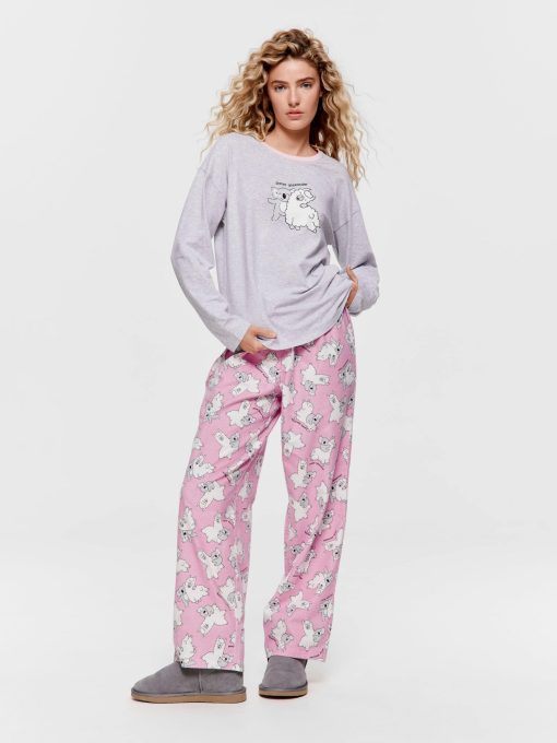 Koala & Llama Long Sleeve Top greymarle