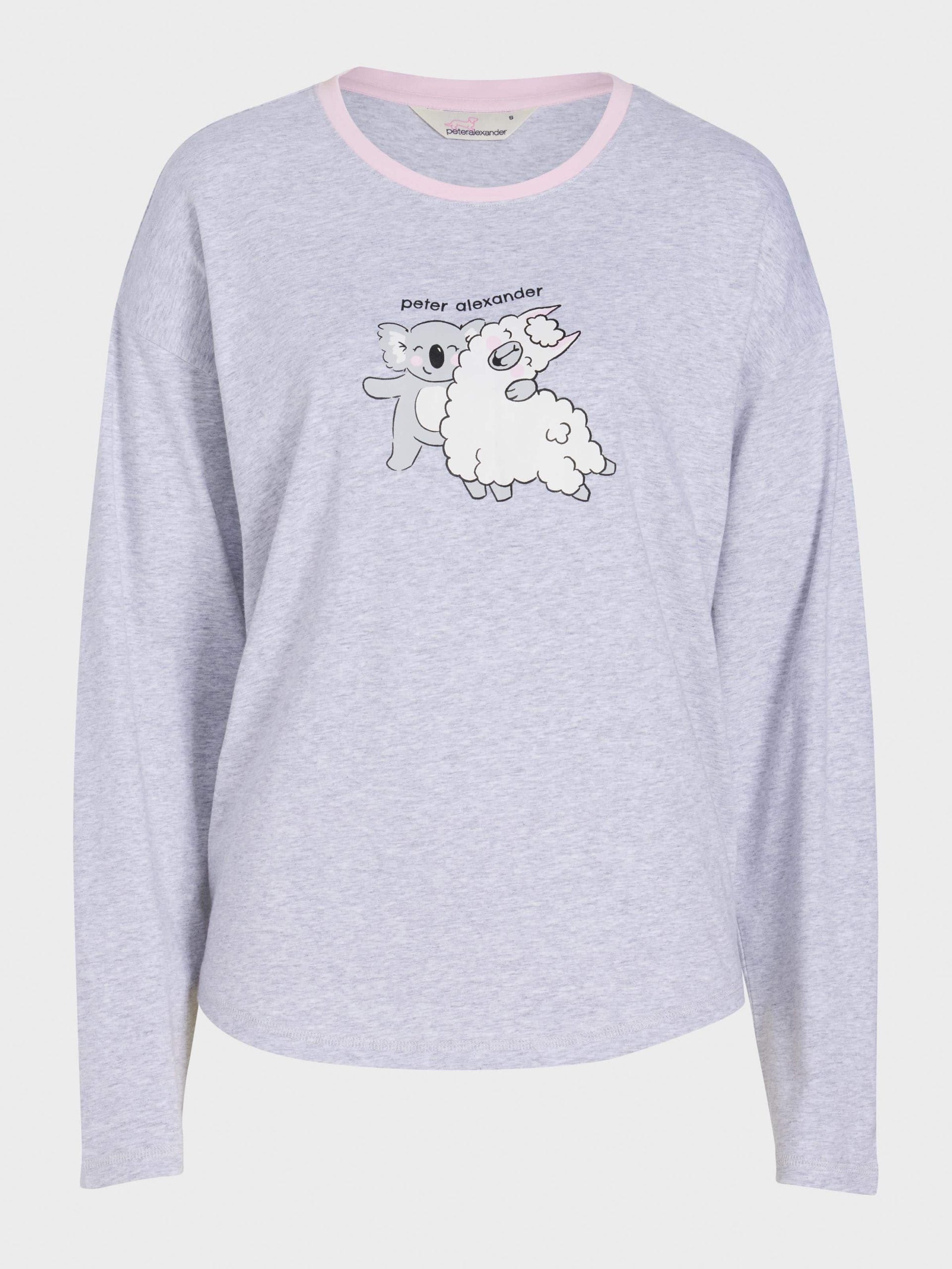 Koala & Llama Long Sleeve Top greymarle