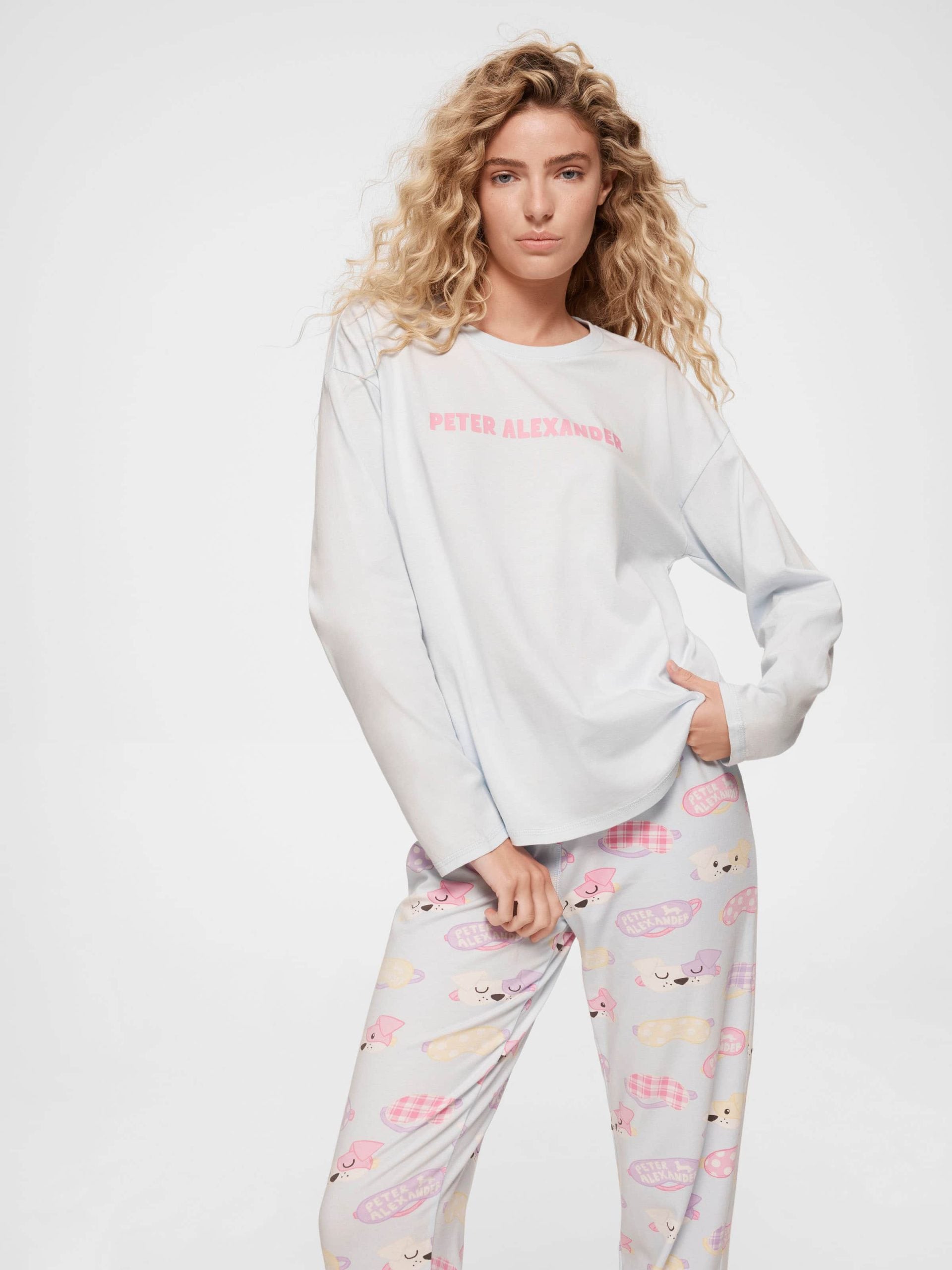 Blue Branded Long Sleeve Top lightblue