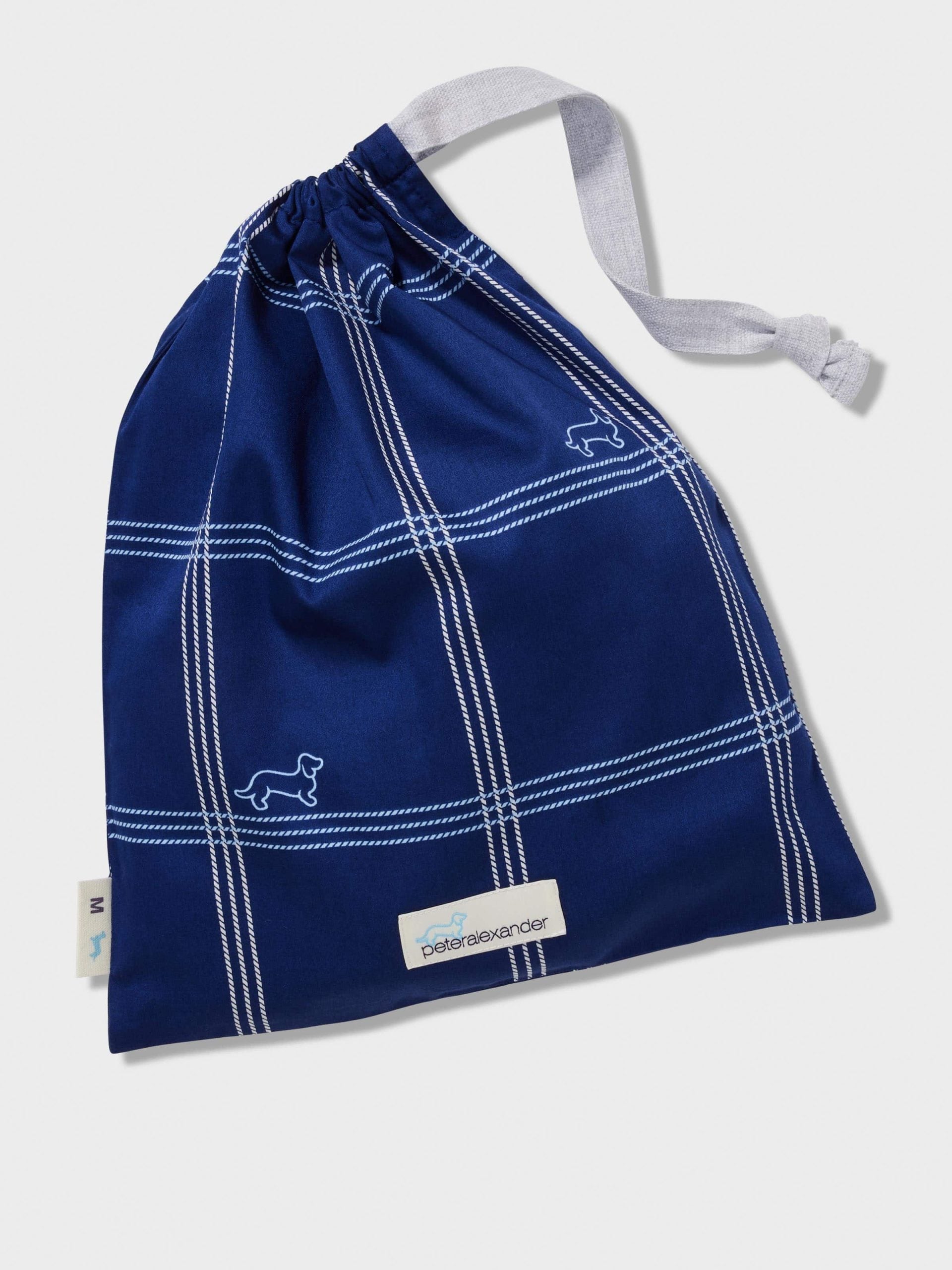Navy Windowpane Short Sleeve Pj Set multi