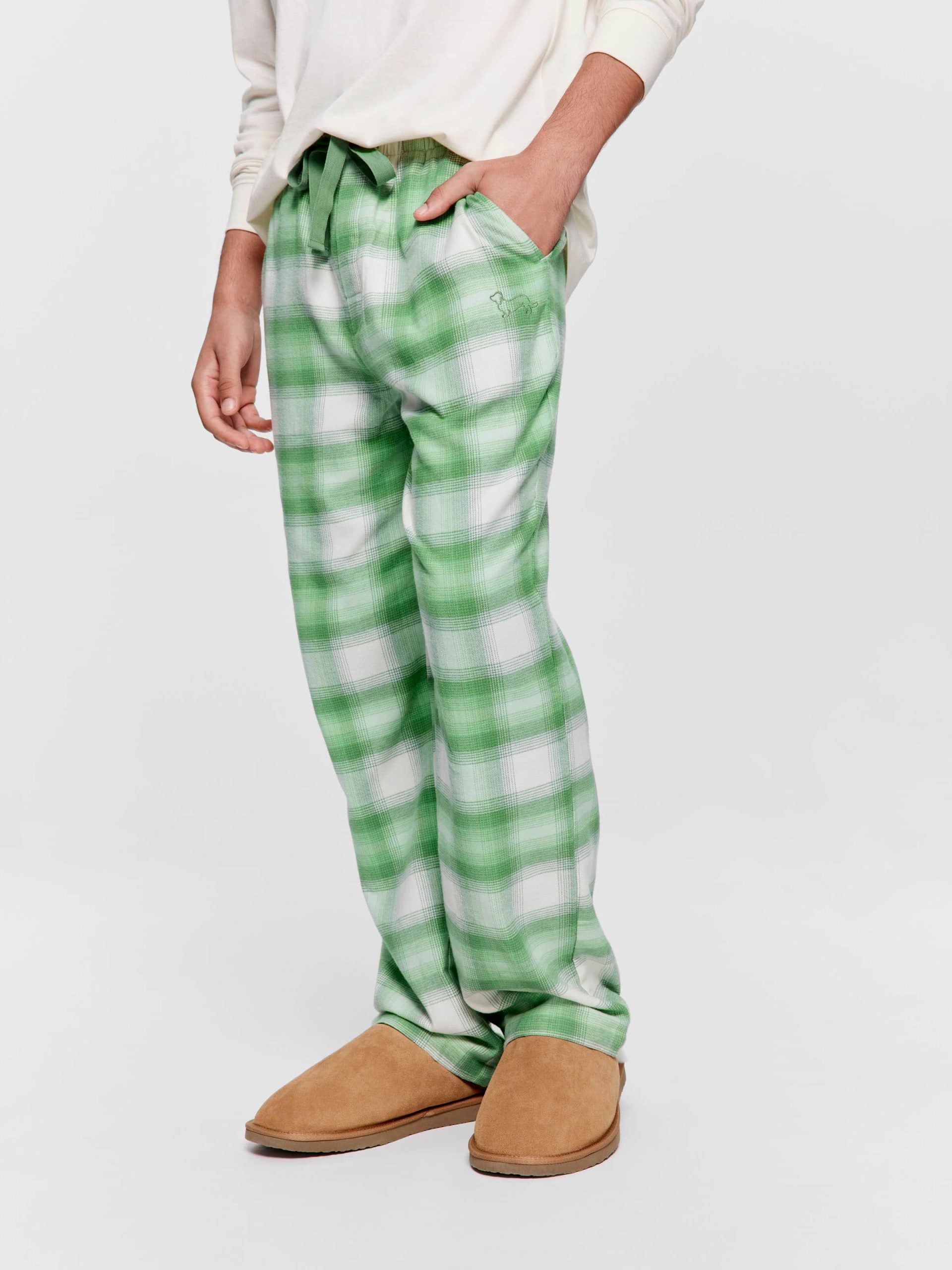 Green Check Flannelette Classic Pj Pant green