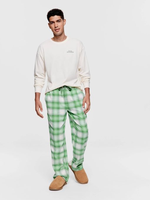 Green Check Flannelette Classic Pj Pant green