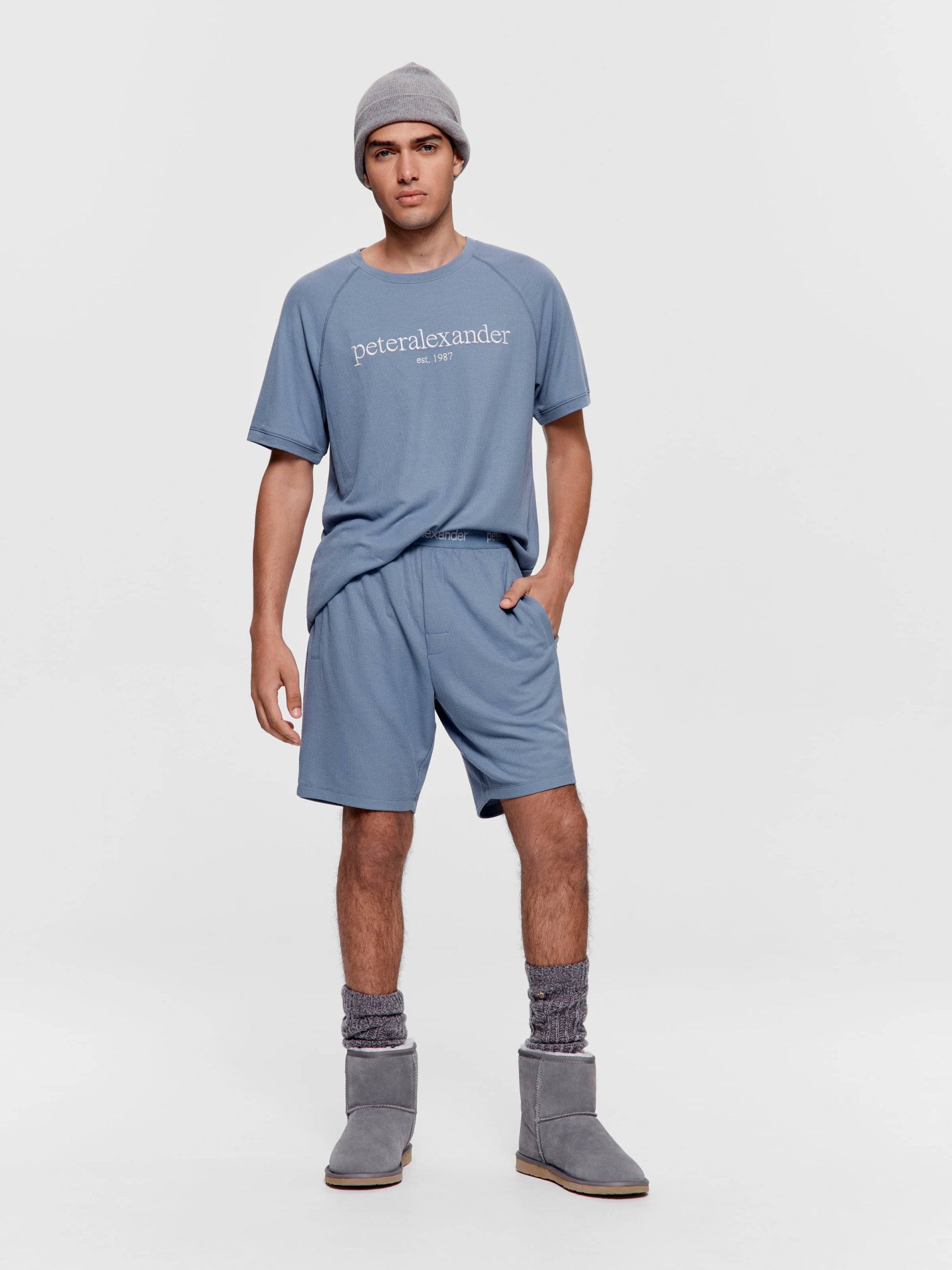 P.A Jacquard Mid Short blue