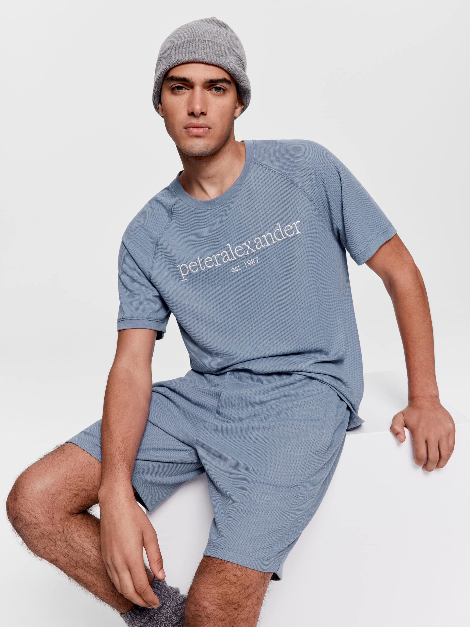 P.A Jacquard Mid Short blue