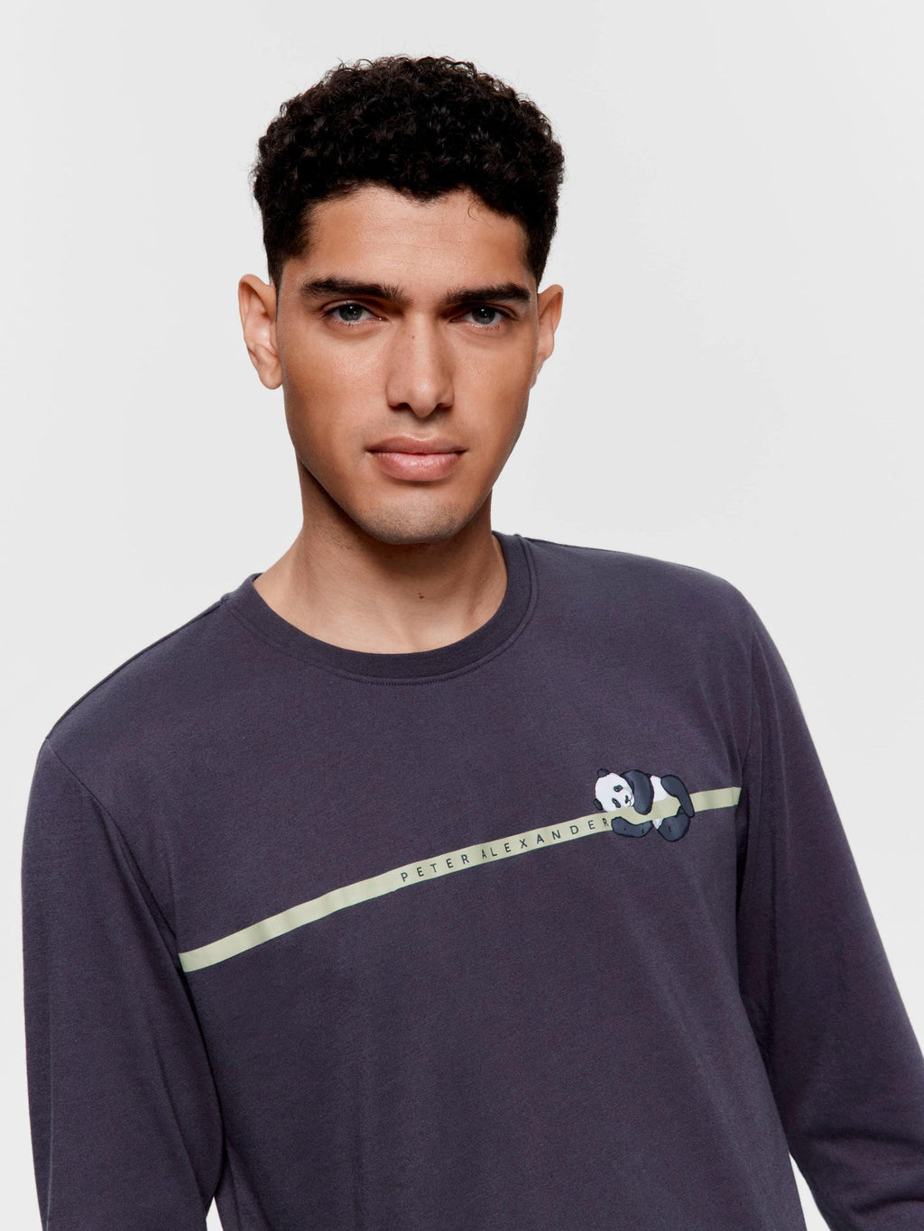 Sleepy Panda Long Sleeve Top charcoal