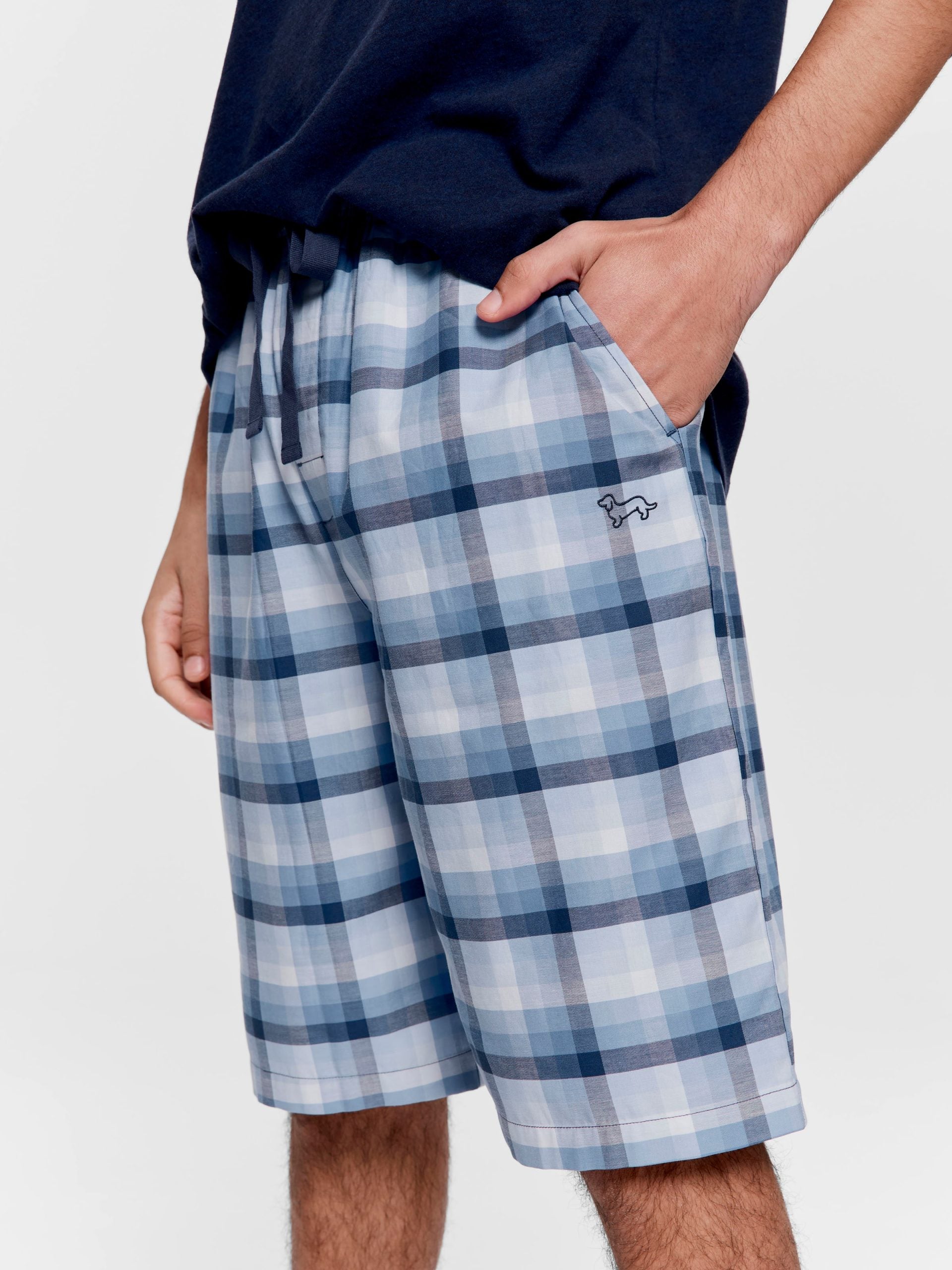 Mini Check Long Short blue