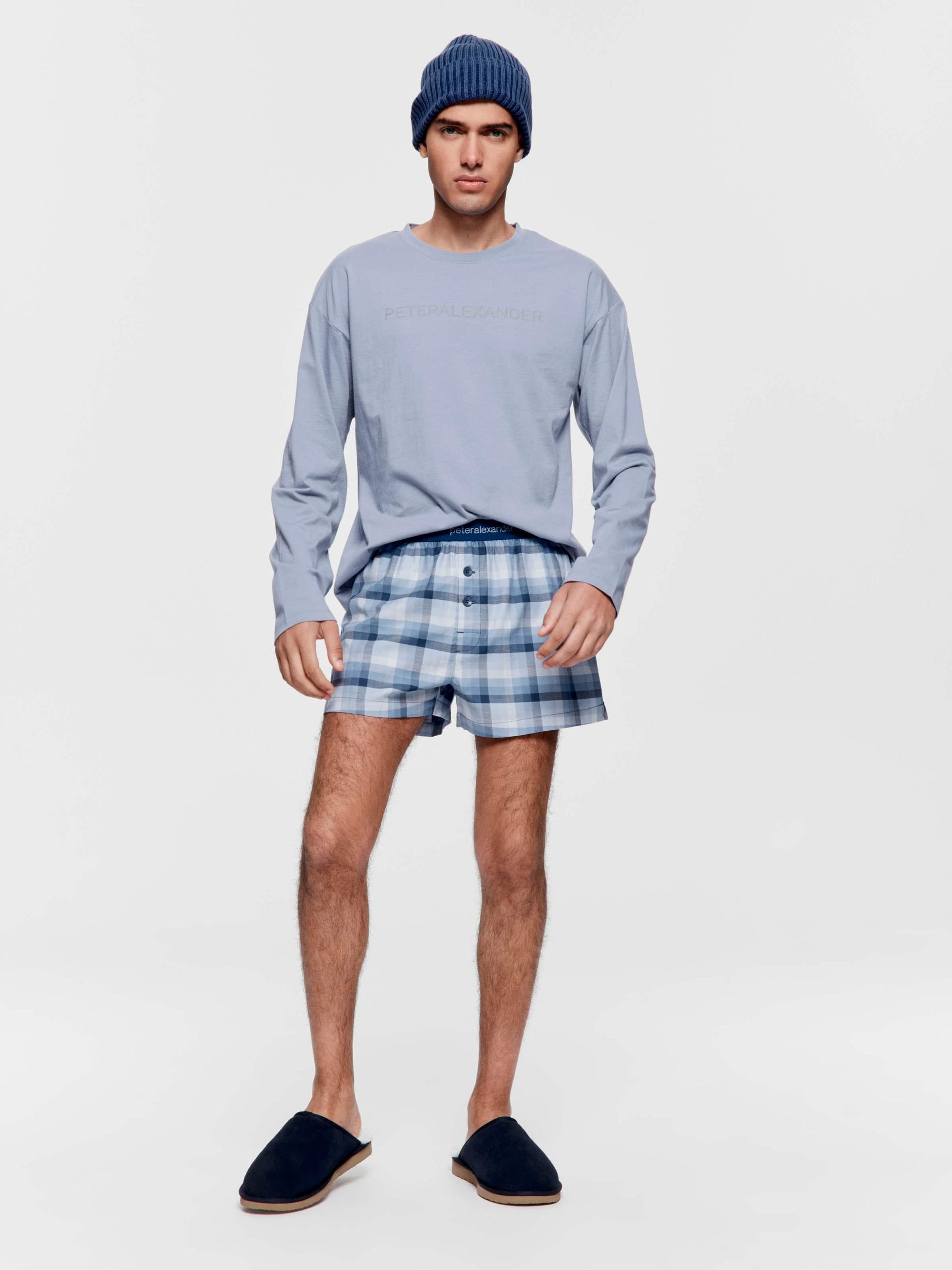 Mini Check Boxer Short blue