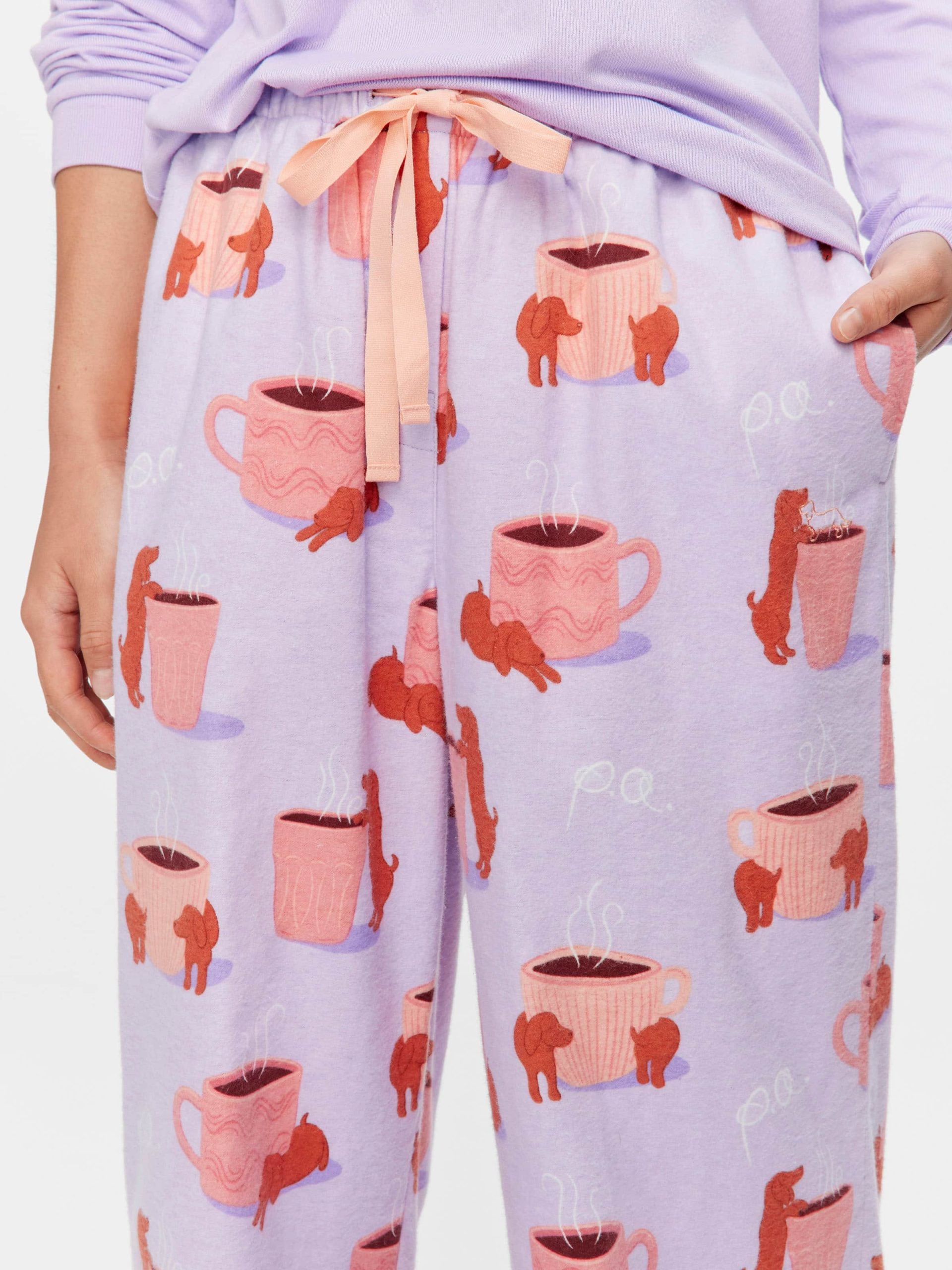 Daxie Loves Coffee Flannelette Classic Pj Pant Multi