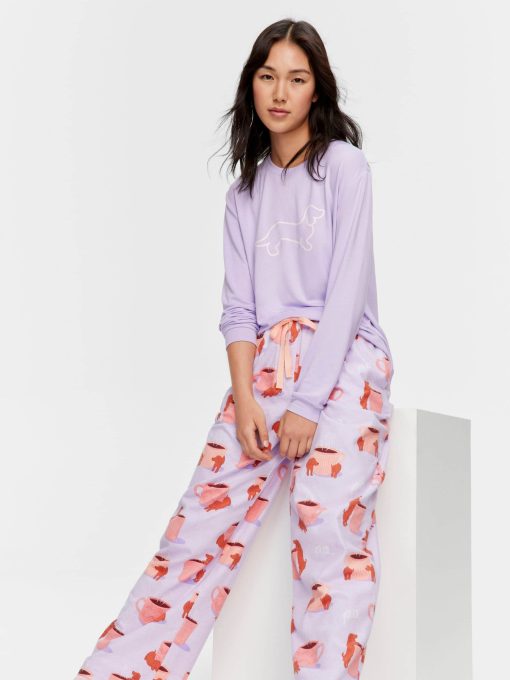 Daxie Loves Coffee Flannelette Classic Pj Pant Multi