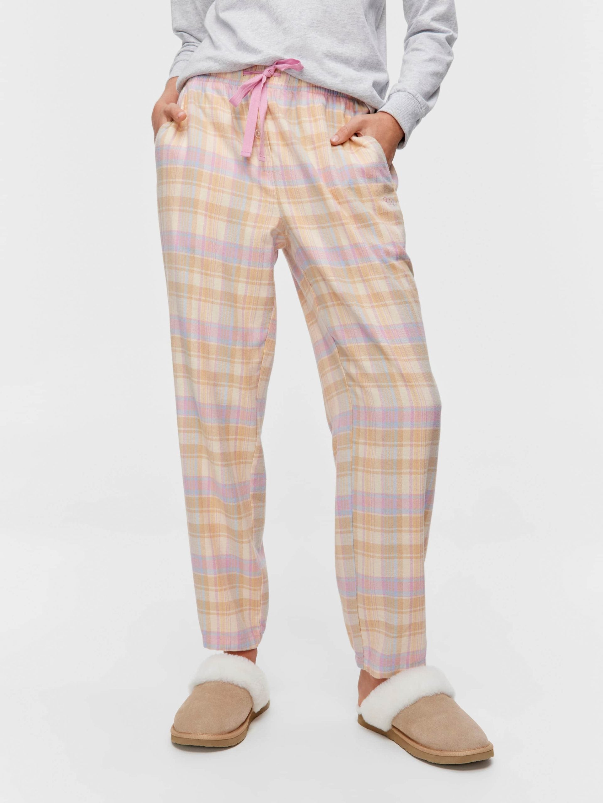Toffee Check Flannelette Tapered Pj Pant multi