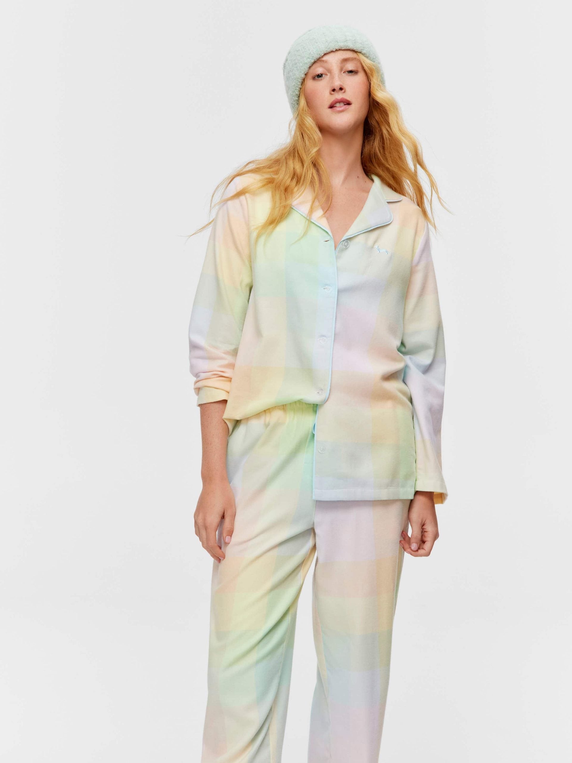 Rainbow Check Classic Flannelette Pj Set multi