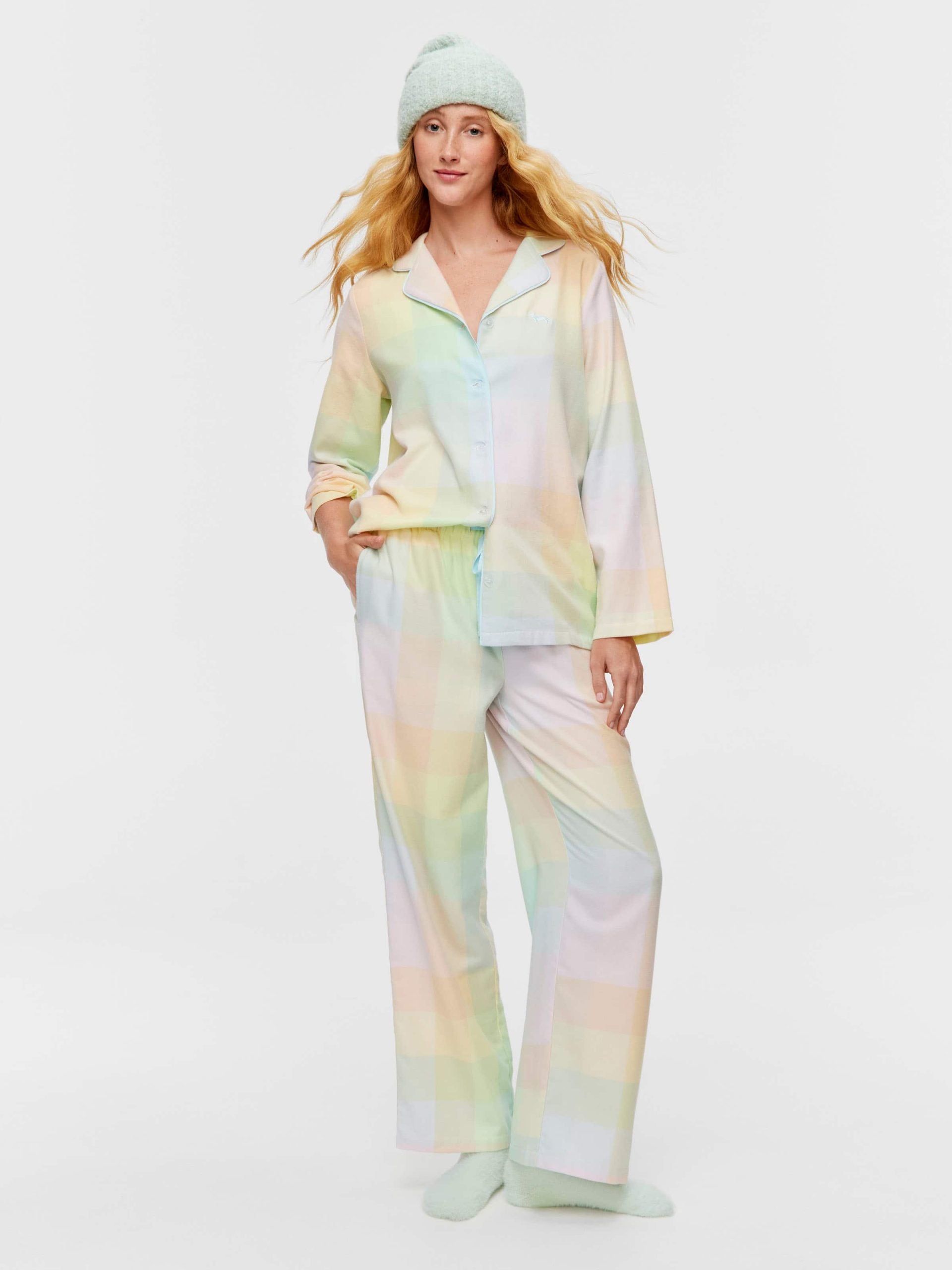 Rainbow Check Classic Flannelette Pj Set multi
