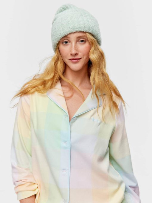 Rainbow Check Classic Flannelette Pj Set multi