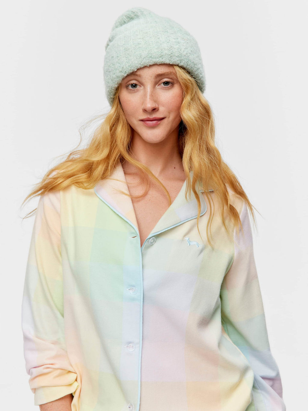 Rainbow Check Classic Flannelette Pj Set multi