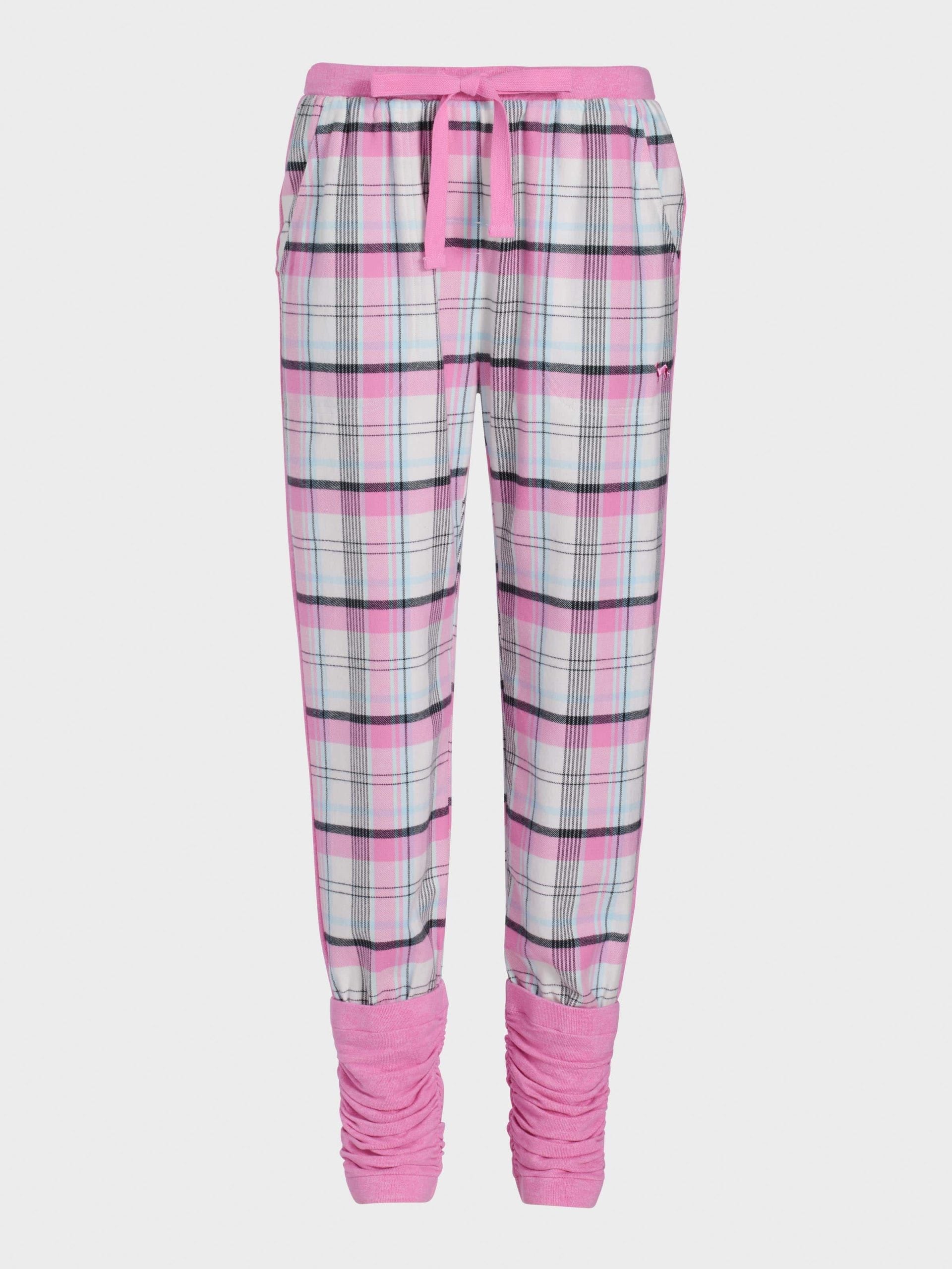 Pink Check Flannelette Legwarmer Pj Pant multi