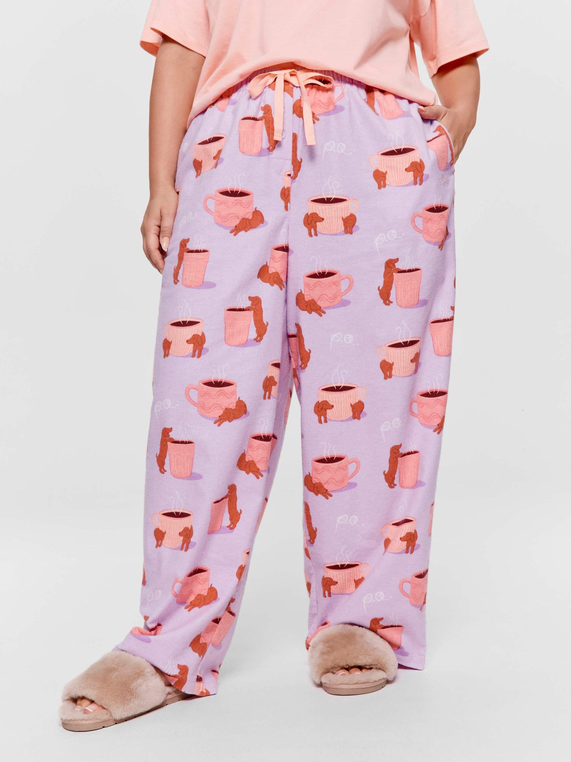 P.A. Plus Daxie Loves Coffee Flannelette Pj Pant Multi